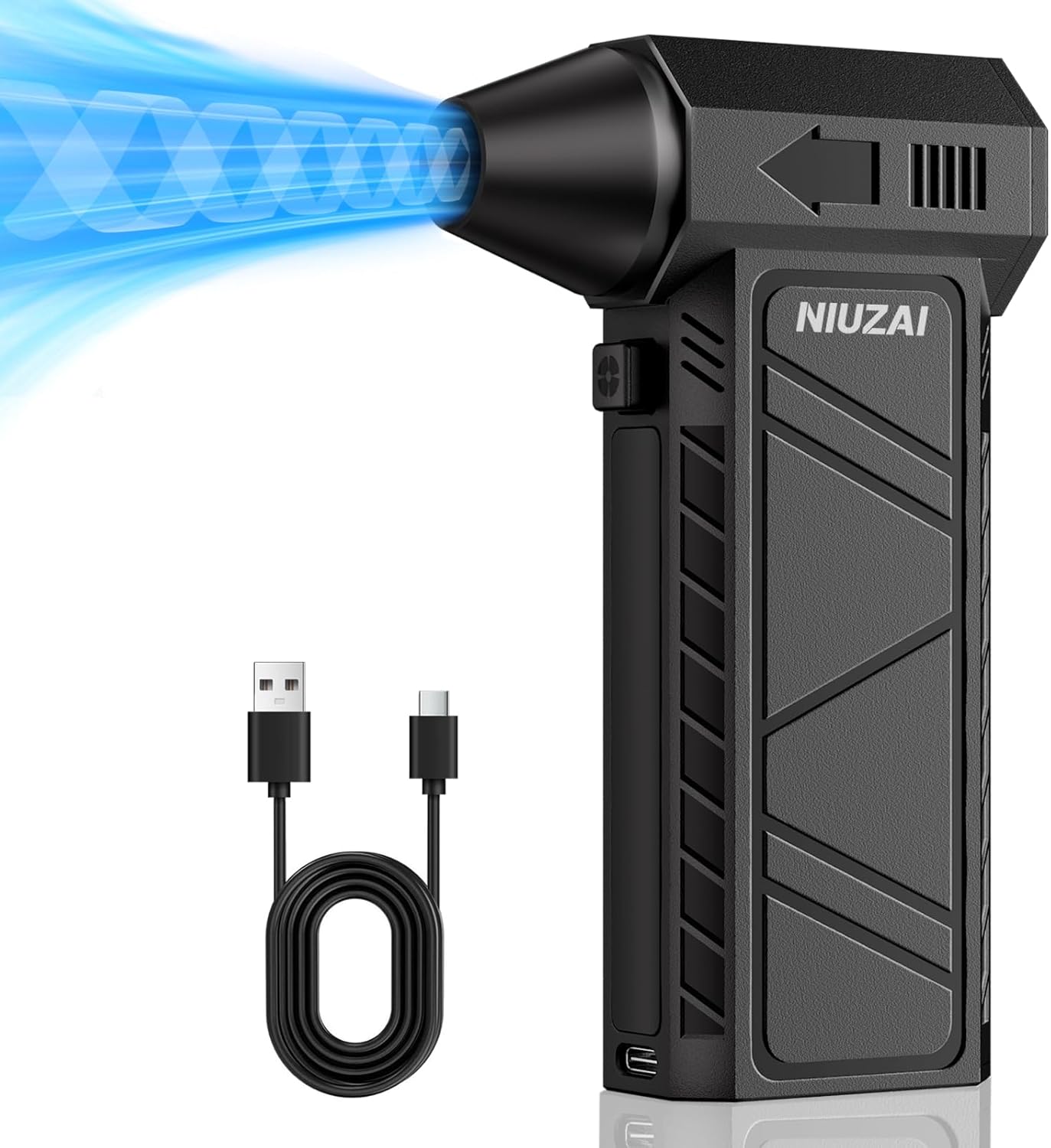 Compressed Air Duster-170000RPM Electric High-Speed Cordless Air Duster, Rechargeable Brushless Motor Blower, 4-Gear Adjustable and Press Adjustable Speed for Computer, Keyboard, Outdoor, House, Car
