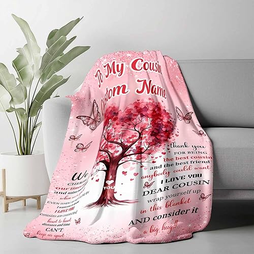 Miniatura 4 de Manta de regalo personalizada para primas, mantas de primas para mujeres, regalos para primas, regalos para prima, regalos de manta de cumpleaños