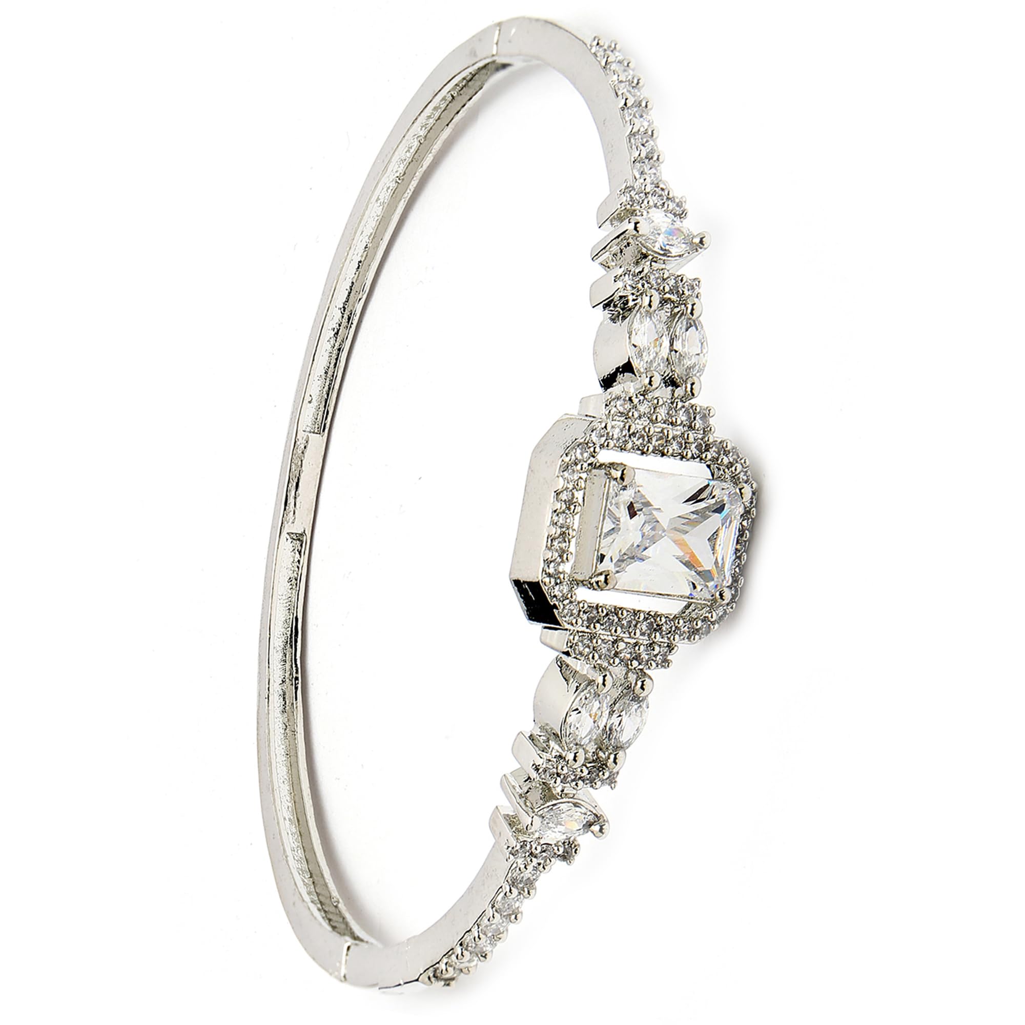 See full amazon price history chart for ZENEME Rhodium Plated Brass American Diamond Studded Contemporary Silver Plated Leaf & Rectangle Kada Bracelets For Women & Gift For Girls (Jade Blossom White Bracelet) ZENEME Rhodium Plated Brass American Diamond Studded Contemporary Silver Plated Leaf & Rectangle Kada Bracelets For Women & Gift For Girls (Jade Blossom White Bracelet) (B0D8JG5N2C) Amazon Price History, Amazon Price Tracker