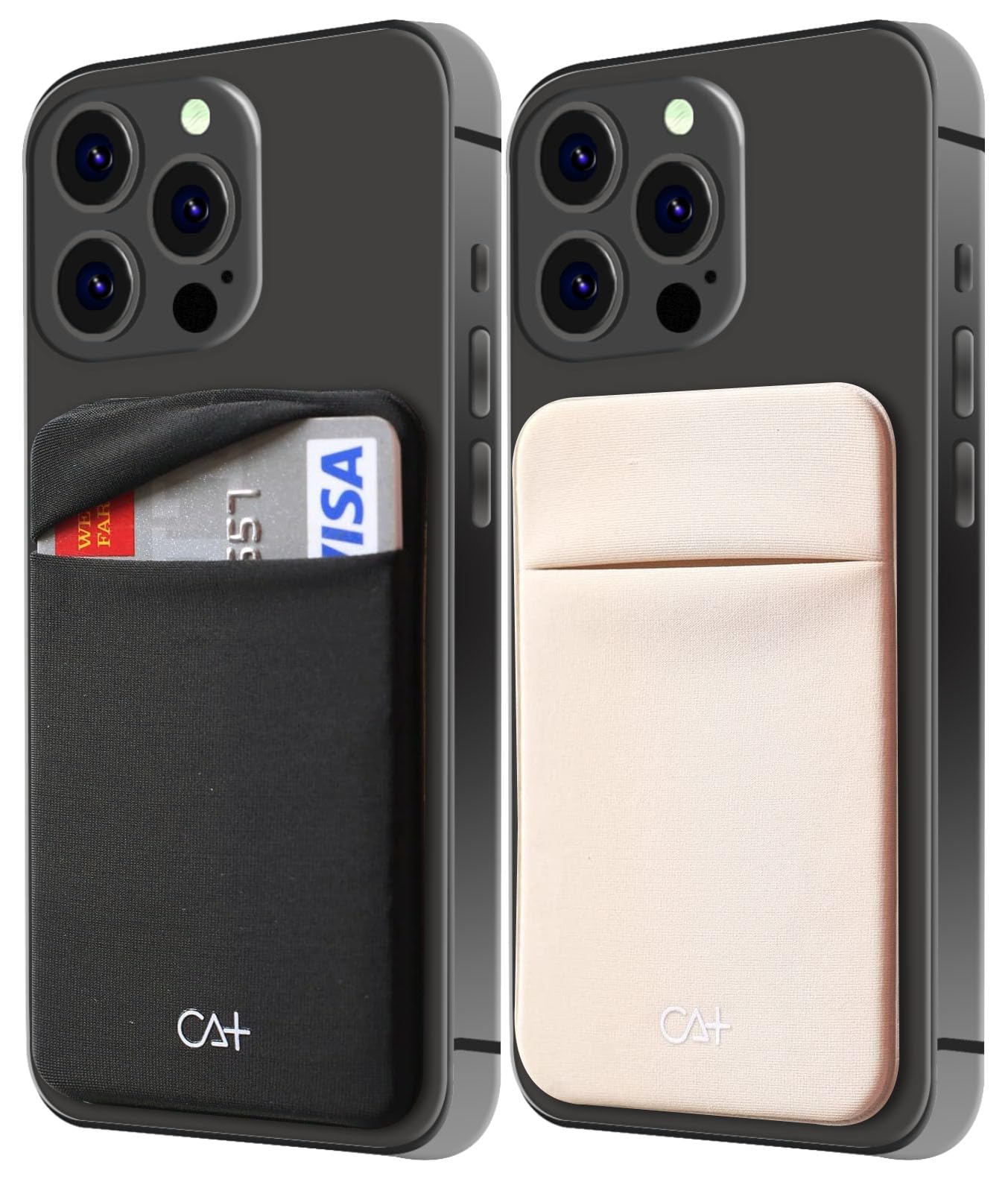 Cheap Sunday 2 Pack Cell Phone Wallet Credit Card Holder for Back of Case Stick On Sticky Wallet Sleeves Adhesive Pouch Lid Secure Pocket for iPhone,