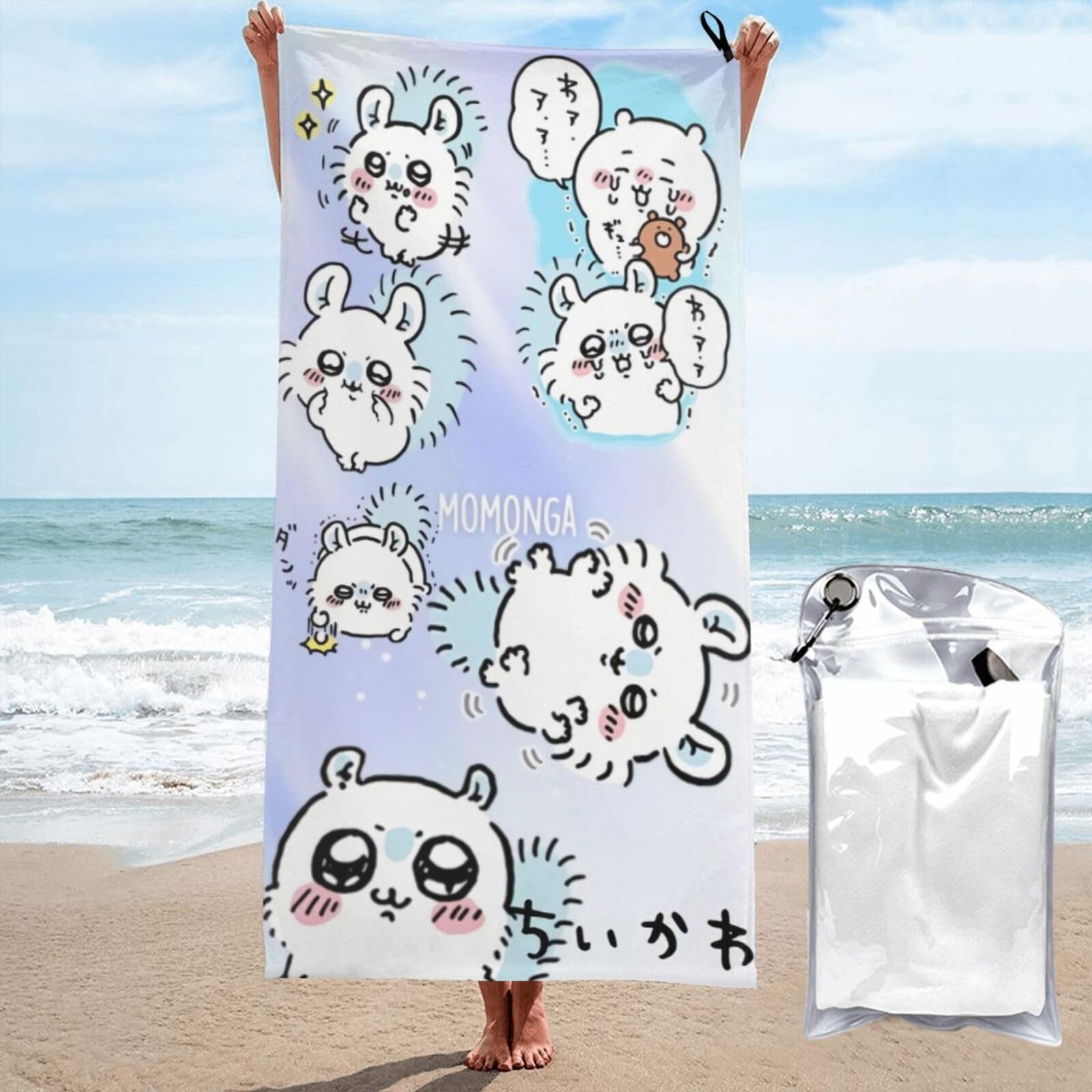 Amazon｜バスタオル ちいかわ モモンガ お肌にやさしい フェイスタオル