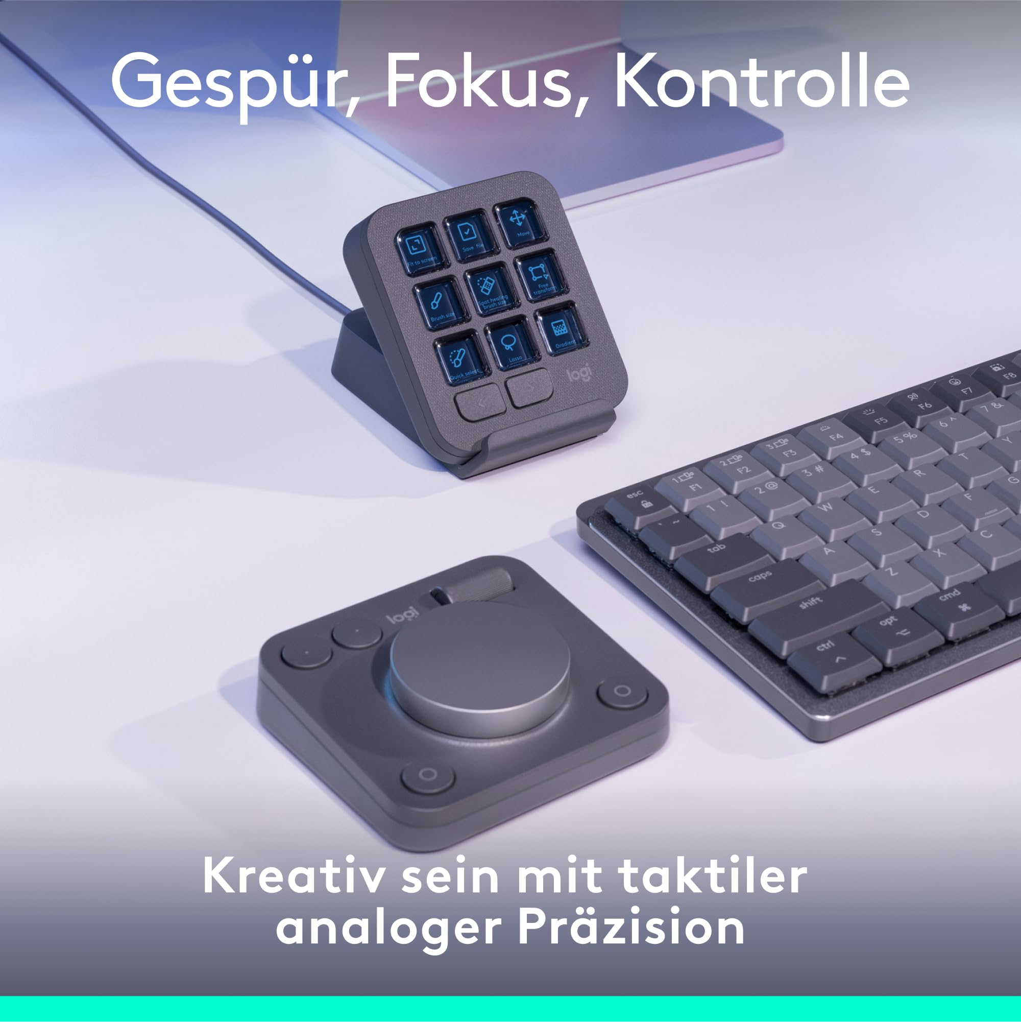 Logitech MX Creative Console, Programmierbares Tastenfeld mit 9 