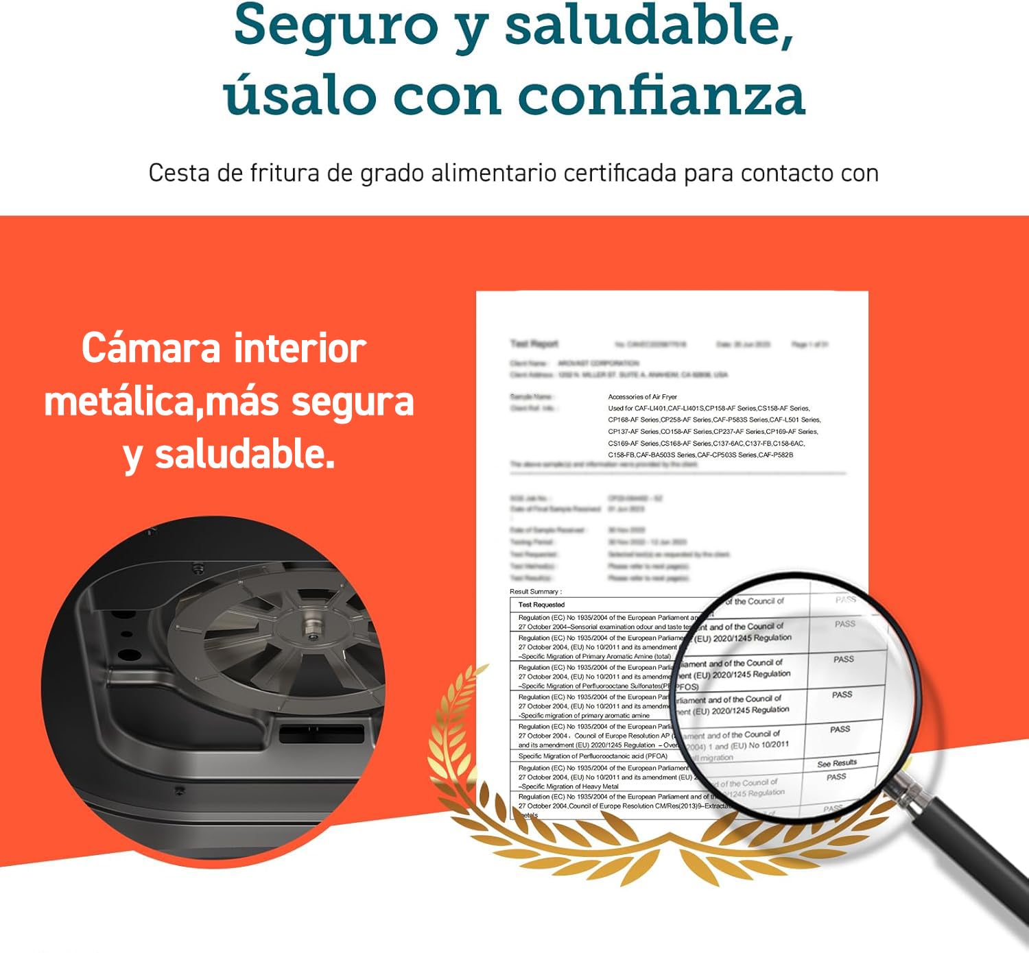 Cosori Freidora de Aire Duradera de 4,7 L, 9 Modos, Máx 230 °C, Silenciosa | Air Fryer con Pantalla Táctil, con 30+ Recetas en Español, 9 Programas, Diseño Moderno y Elegante, Gris, L501