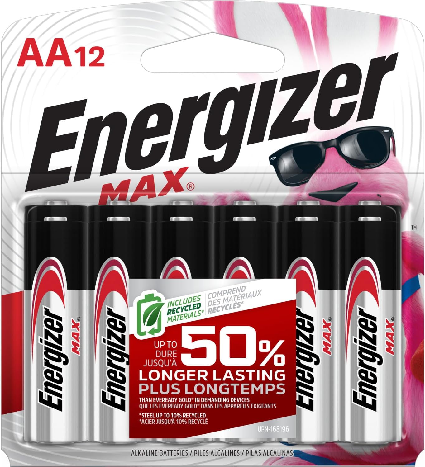 MAX AA Batteries, 12 Pack, Double A Alkaline Batteries