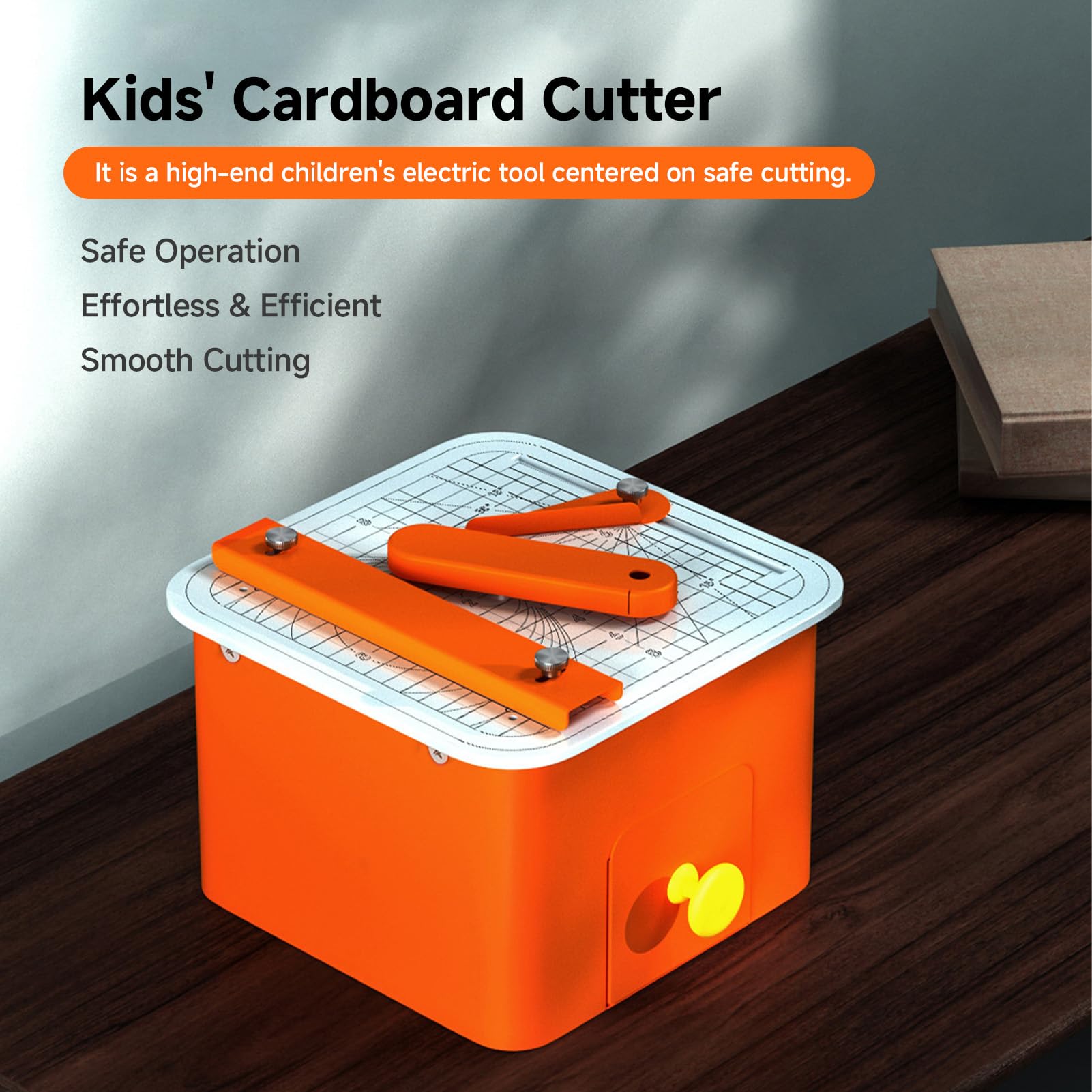 VBESTLIFE Cortador de Cartón Eléctrico para Niños, Herramienta de Corte de Papel Segura con Ranura para Desechos, para Manualidades y Cajas de (Cortador de papel estándar Enchufe de la UE)