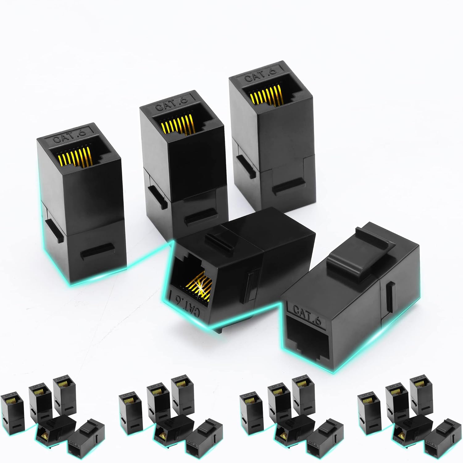 Rapink RJ45 Coupler Inline Keystone Jack, Female to Female