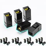 Rapink RJ45 Coupler Inline Keystone Jack, Female to Female RJ45 Keystone Coupler 25 Pack for Ethernet Cat6/Cat5e/Cat5 Cable Extender with Gold Plated Black