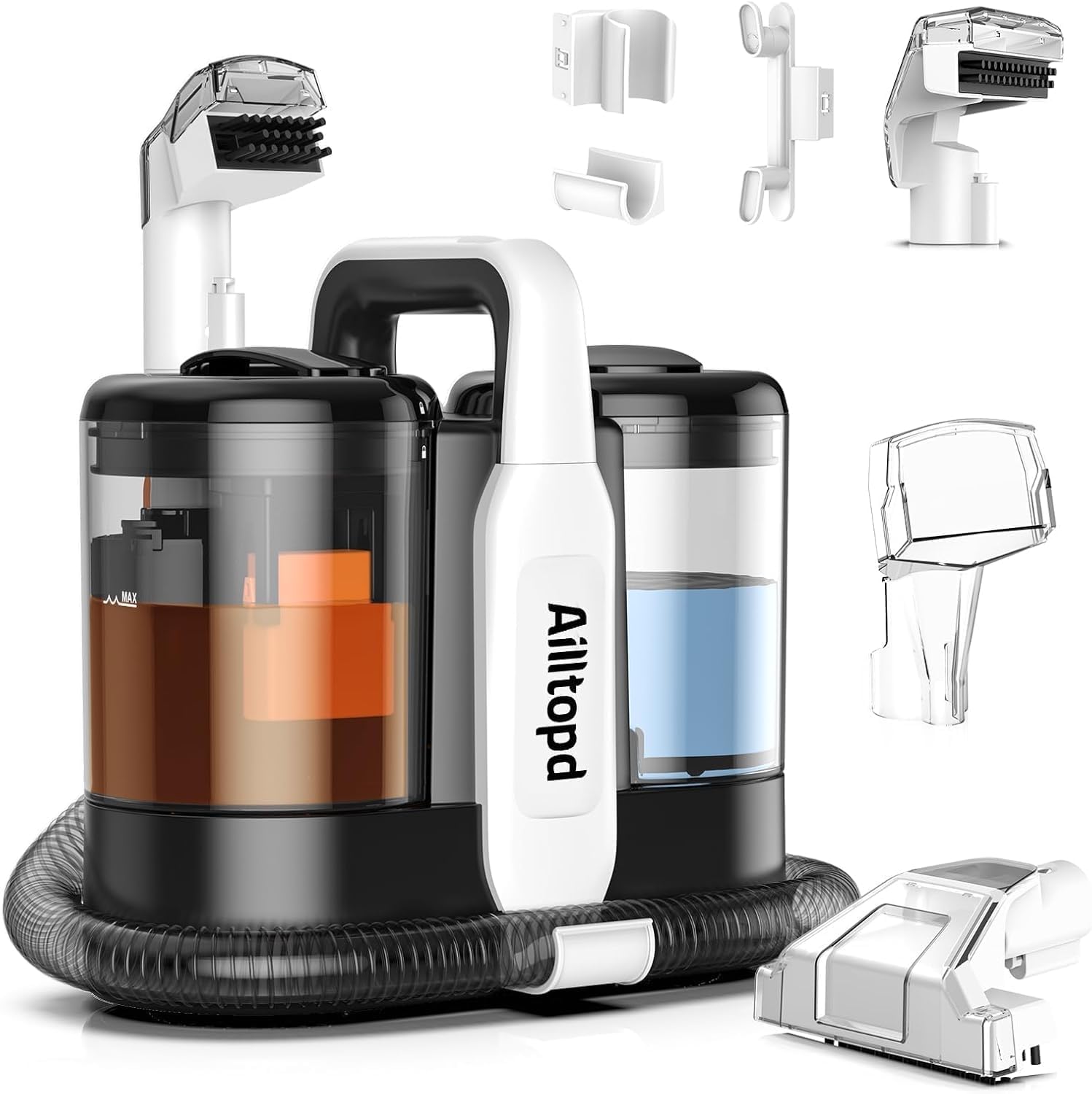Ailltopd Portable Carpet Upholstery Spot Cleaner 15Kpa Powerful Suction Couch Cleaner Deep Cleaning for Carpet Car Pets Stairs