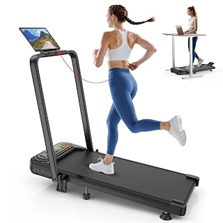 Foldable Treadmill with 8% Incline, Upgrade 3.5HP Low Noise Walking Pad Treadmill with Handle Bar, Trisomy 4 in 1 Portable Under Desk Treadmills for Home/Office, 330 Lbs Capacity, APP & Remote Control - Amazon product rated Grade A