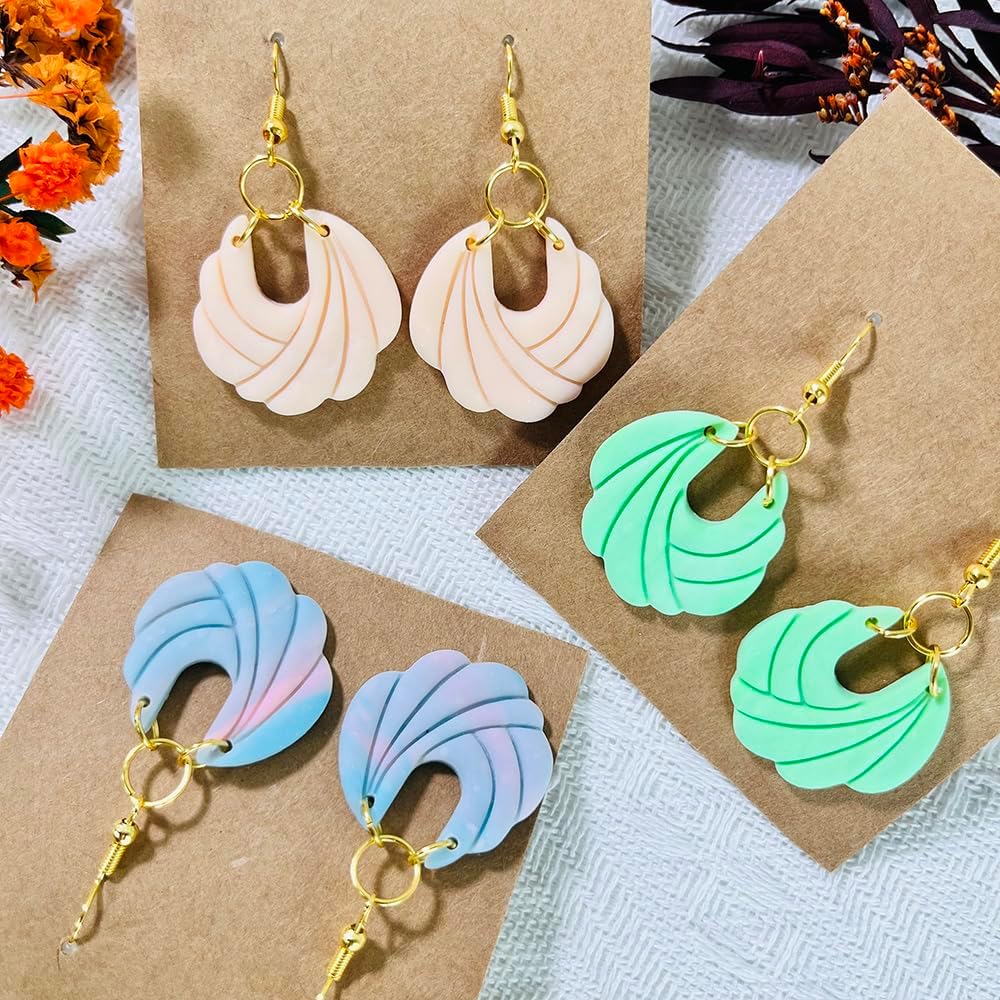 Polymer Clay Cutters – 2PCS Shell Swirl & Abstract Arch Clay Cutters for Polymer Clay Jewelry, Clay Tools and Earring Cutters for DIY Crafts and Earring Kit - Image 7