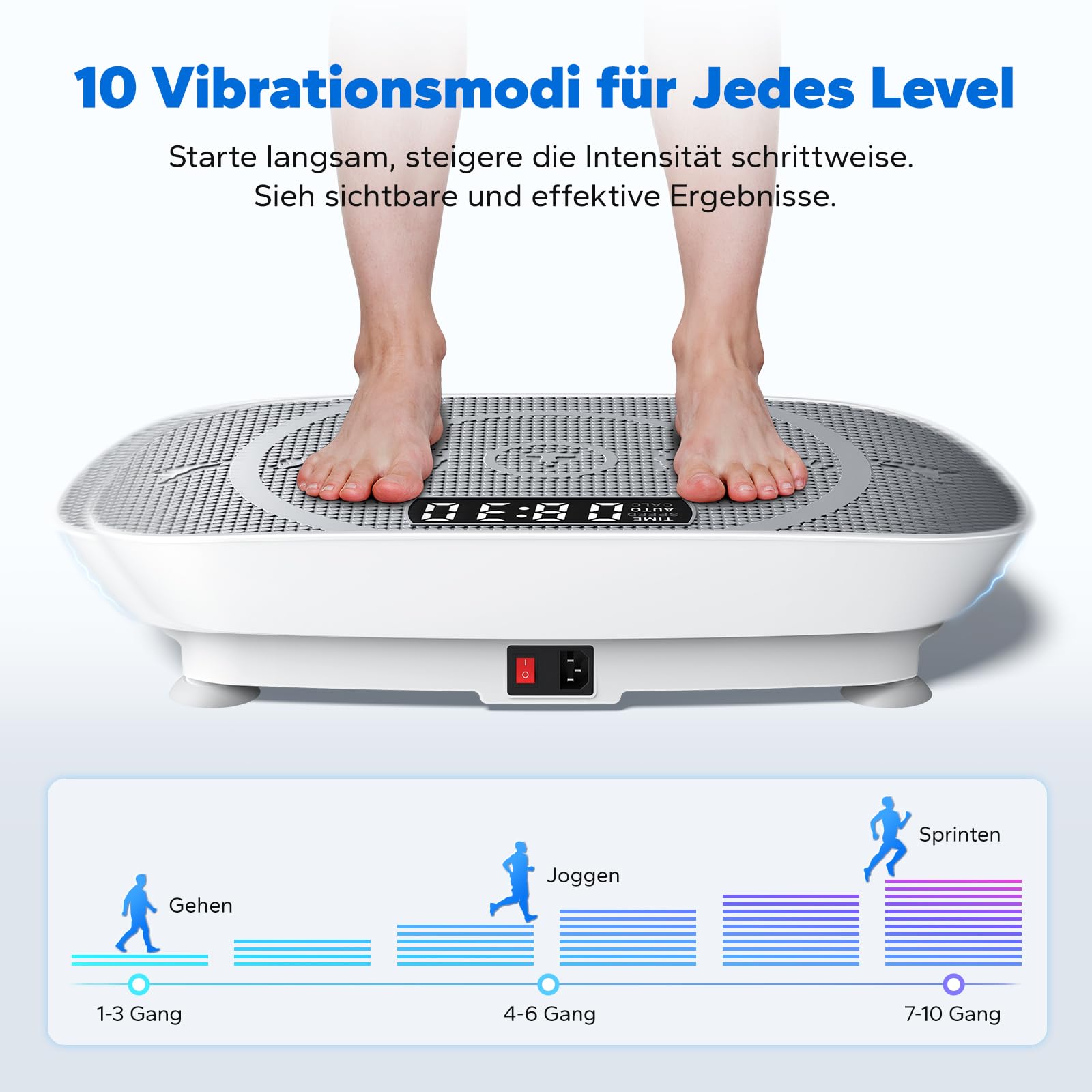 MERACH Vibrationsplatte, Leise und Kompakte Vibrationsplatte für Körperformung und Entspannung mit Komfortabler Silikonpad, LED-Display und Fernbedienung