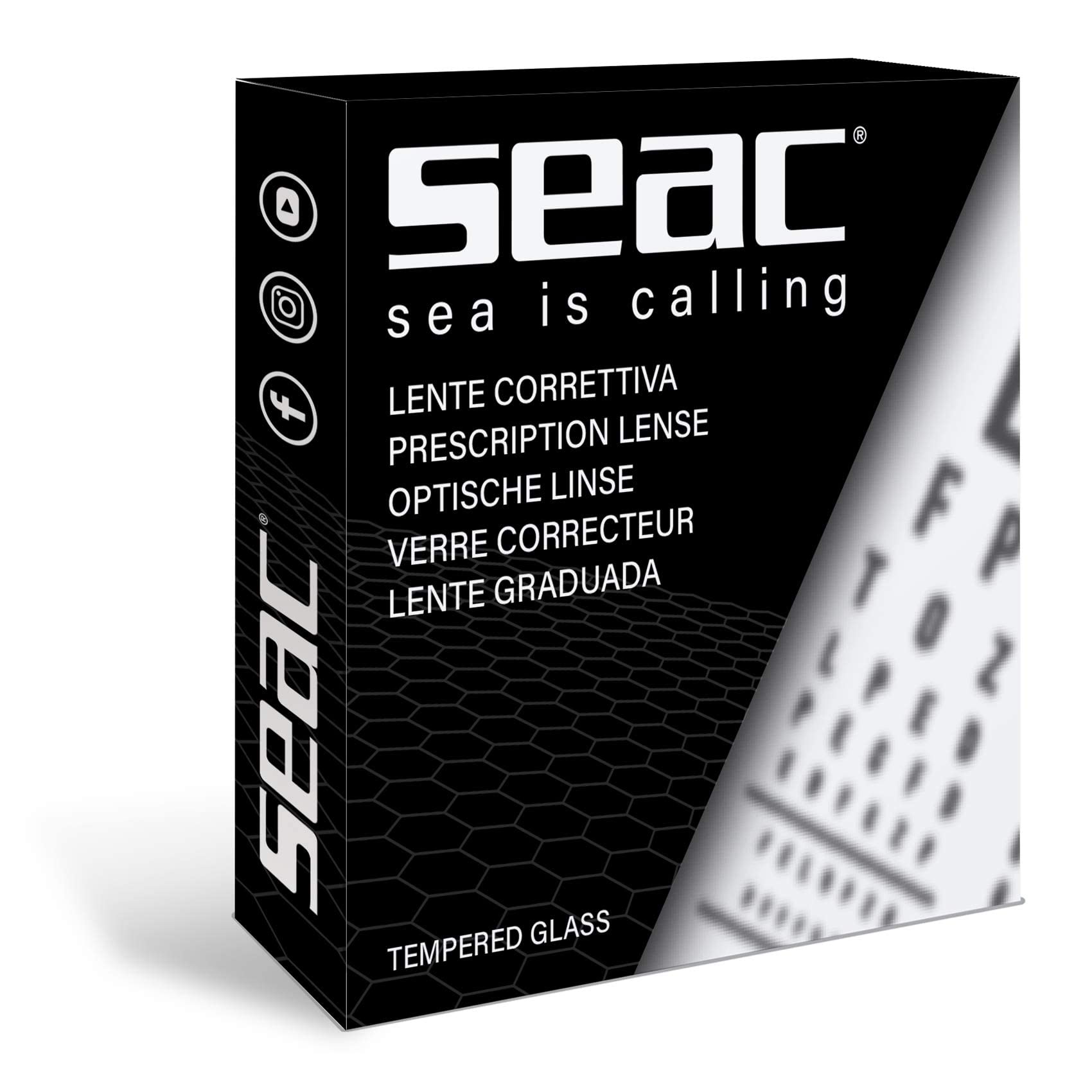 SEAC, Lente Correttiva per Maschera da Subacquea, Lato Destro, Miopia e Prebiopia Unisex Adulto, Trasparente, 2.5