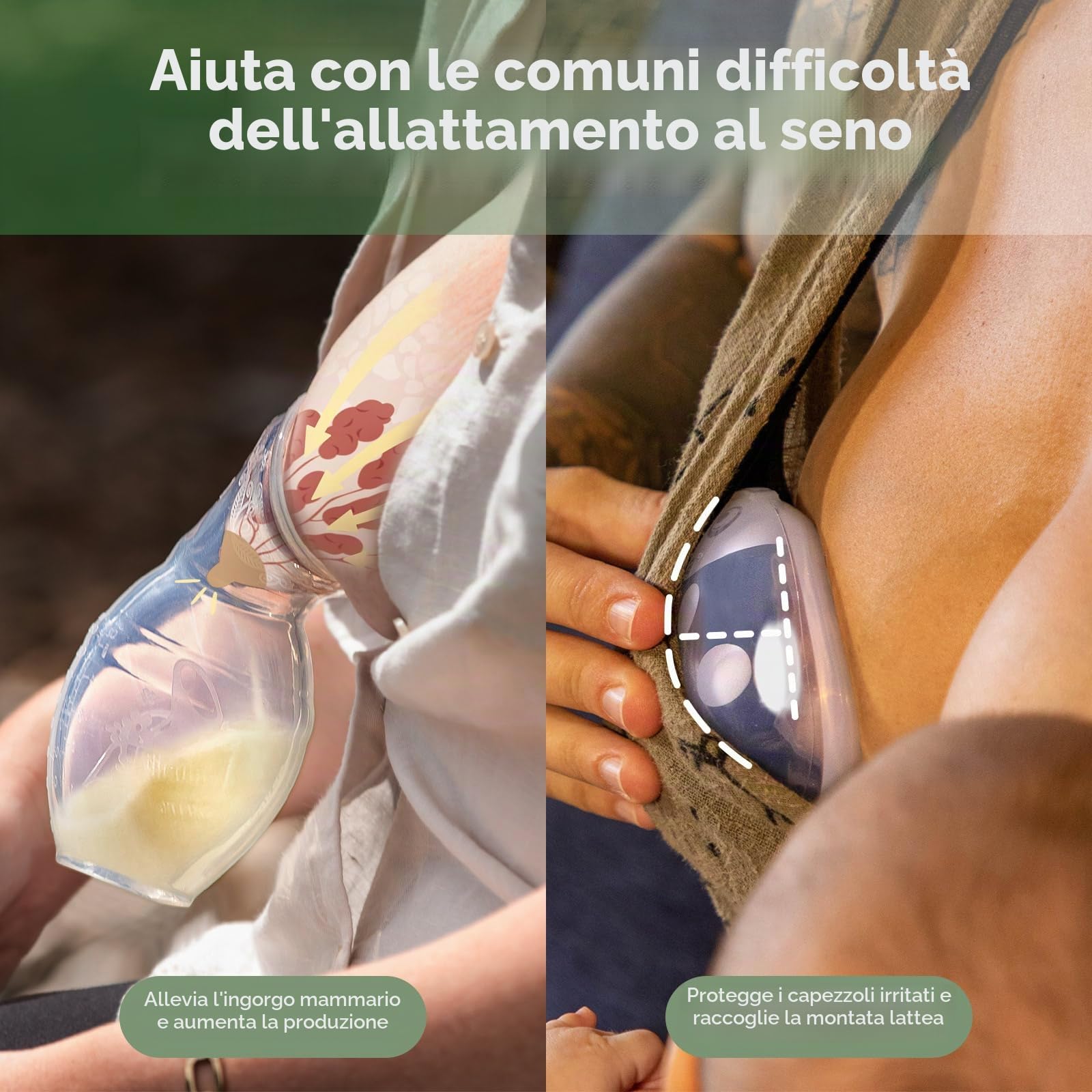 haakaa Silicone 100 ML Tiralatte Manuale & 75 ML Coppette Raccoglilatte, Raccolta del Latte Materno, Sano e Innocuo