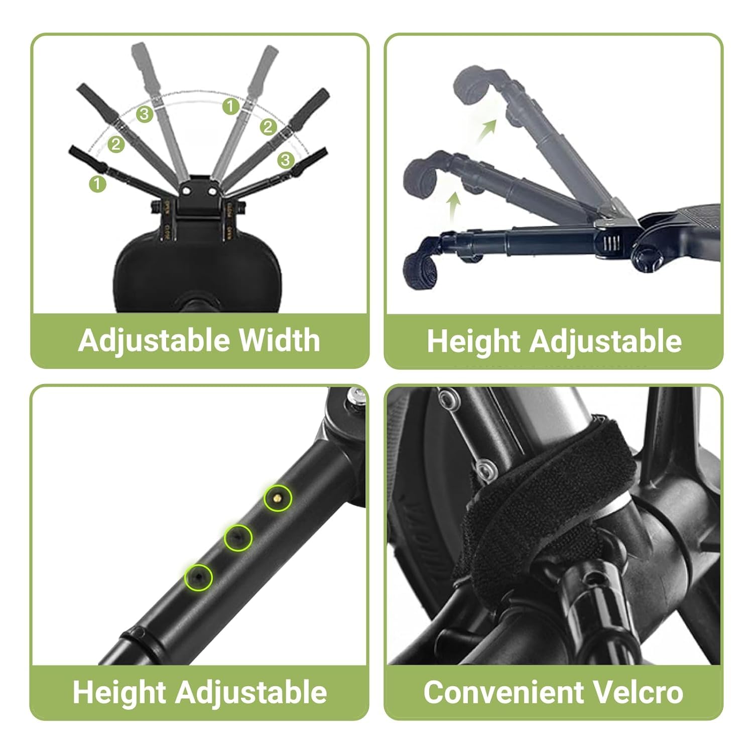 Buggy Board mit Sitz, BuggyBoard, Kinderwagen Board, trittbrett für kinderwagen universal, kompatibel mit fast jedem Buggy und Kinderwagen, Tragfähigkeit 25kg (schwarze Räder)