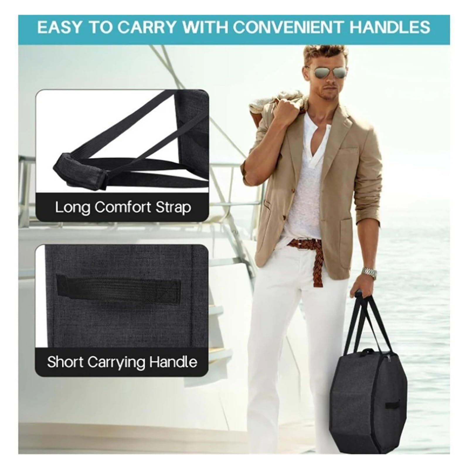 Estuche plegable for guardar sombreros, caja for sombreros de viaje, organizador de sombreros de vaquero for armario con asas, cajas for sombreros for hombres y mujeres(Black)