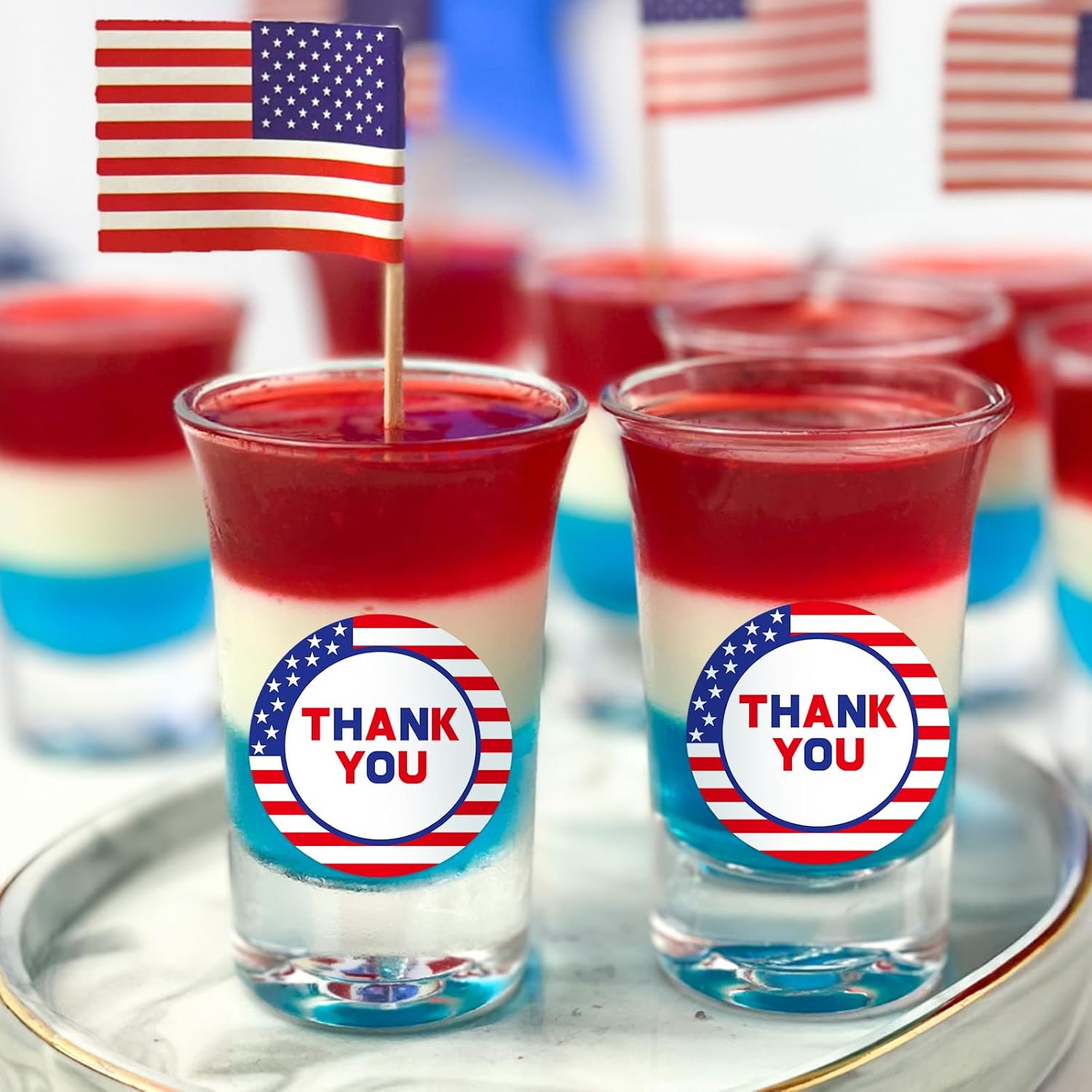 Anwyll American Thank You Stickers - USA Patriotic Thank You Stickers for Small Business 480Pcs 1.5Inch 4th of July Thank You Sticker for Packaging Self-Adhesive Independence Day Thanks Seal Sticker - Image 7