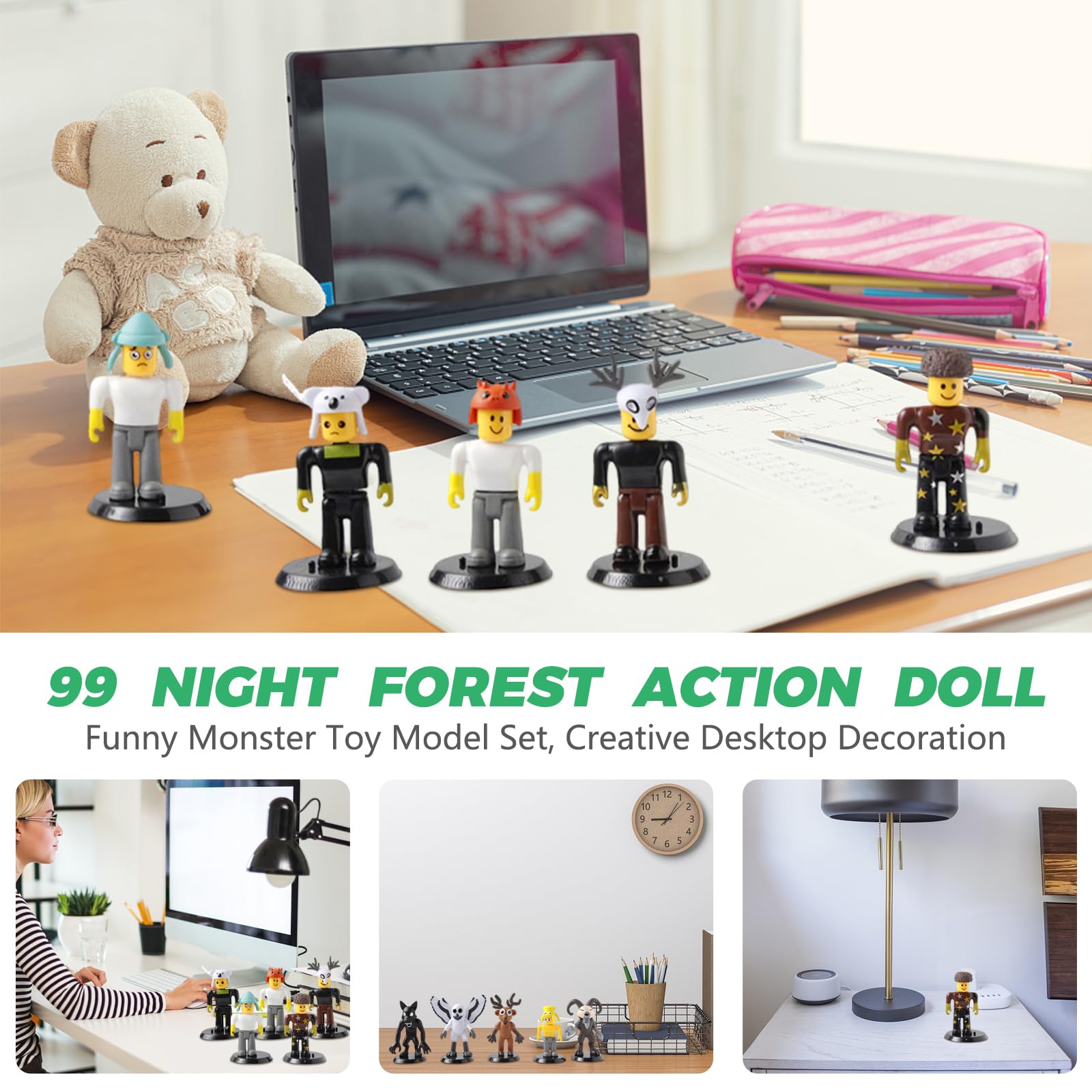 SiumPklay 99 Nights In The Forest Figures, 10PCS Set including Display Base, Cute Game Character Dolls - Image 3