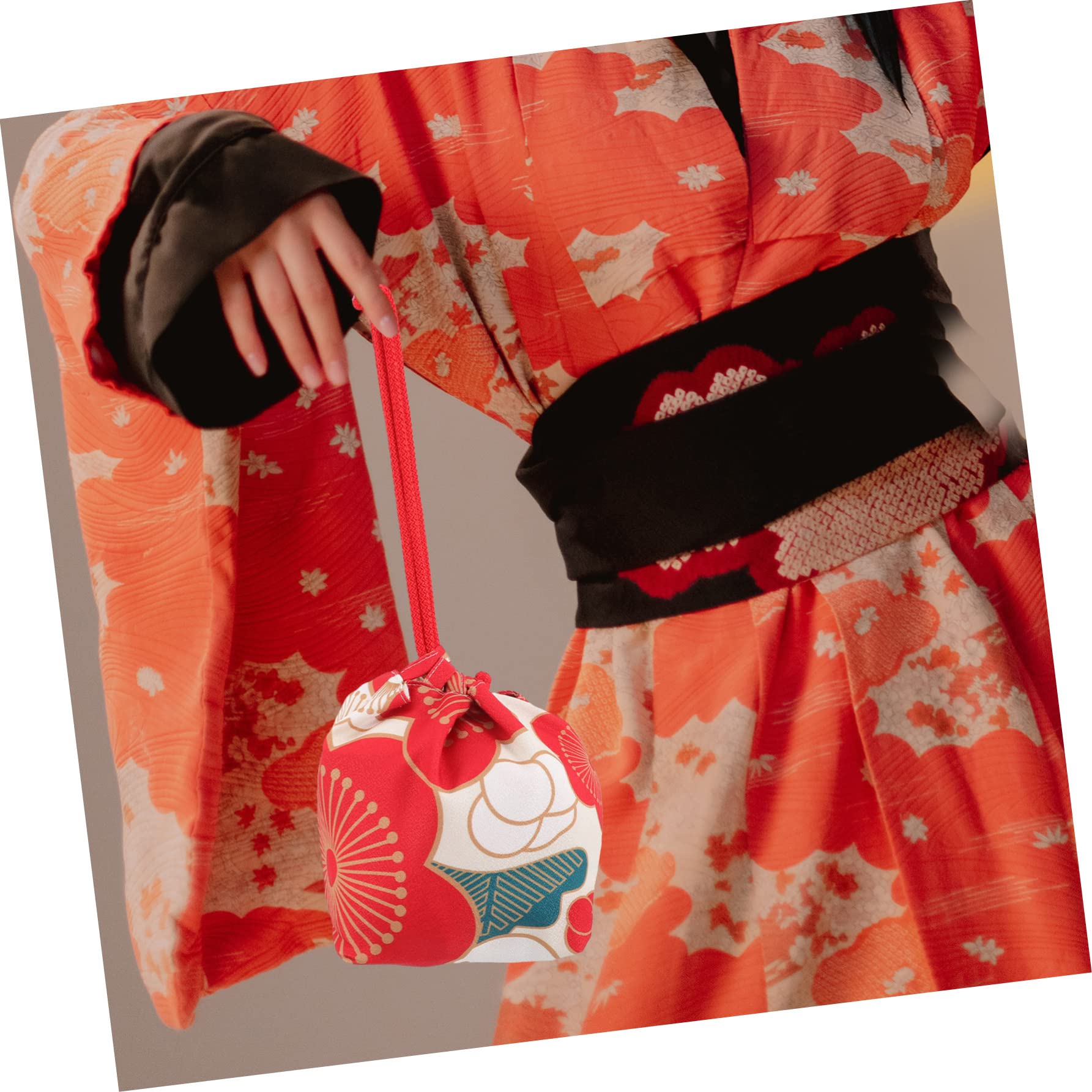 Abaodam Japanese Style Handbag Drawstring Bag Sweets Case Kimono Drawstring Tote Treat Bags Organizer Tote Bag Storage Pouch Jewelry Coin Purse Drawstring Pouch Fabric Accessories Clothing