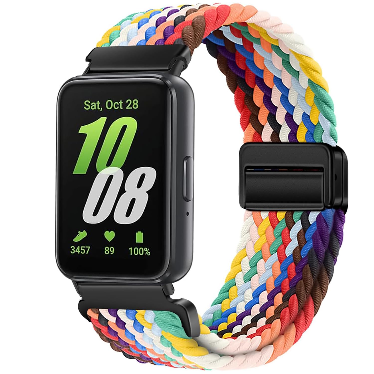 Issinlky correa nylon trenzado compatible con Samsung Galaxy Fit 3, correa elástica hebilla magnética para Samsung Galaxy Fit 3 SM-R390 Herren Damen