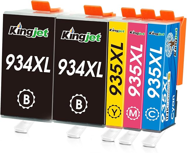 934XL 935XL Ink Cartridges, for HP 934 935 934XL 935XL Ink Cartridges Multipack, for HP Officejet 6220 6812 6815 6820 HP Officejet Pro 6230 6830 6835 (Black Cyan Magenta Yellow)