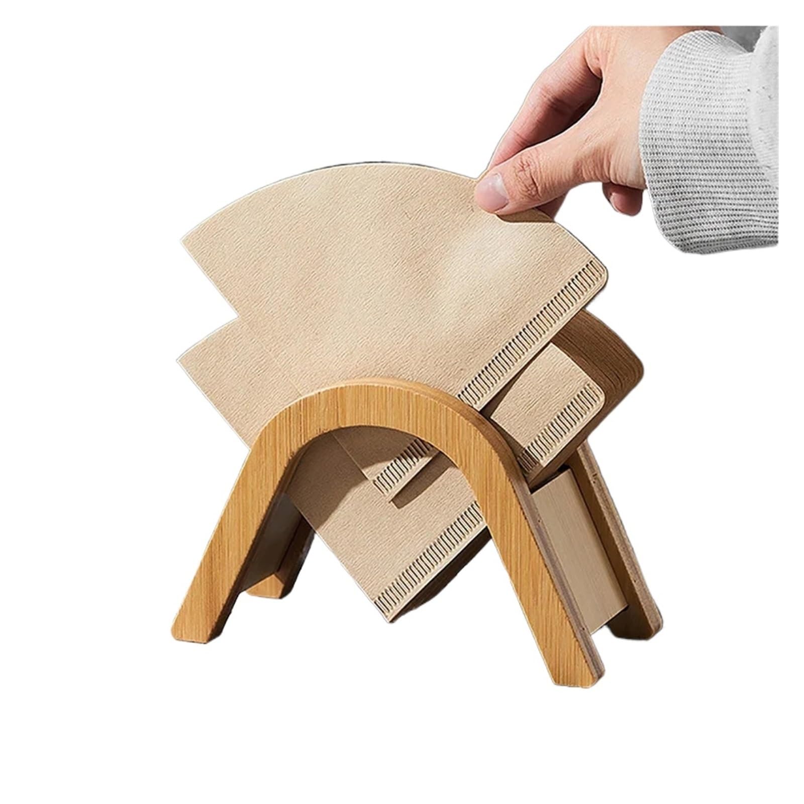 6 stücke Hand Drip Kaffee Filter Papier Halter Holz Lagerung Rack Spender Zubehör Stehen Für Haushalt Wohnen