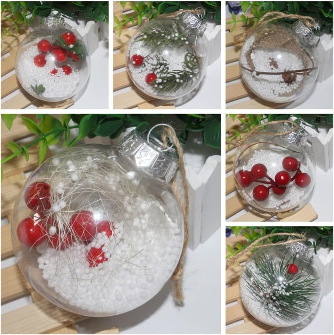 6 Adornos navideños Transparentes exquisitos, Colgantes for Decorar el árbol de Navidad y Fiestas Adornos con Brillo