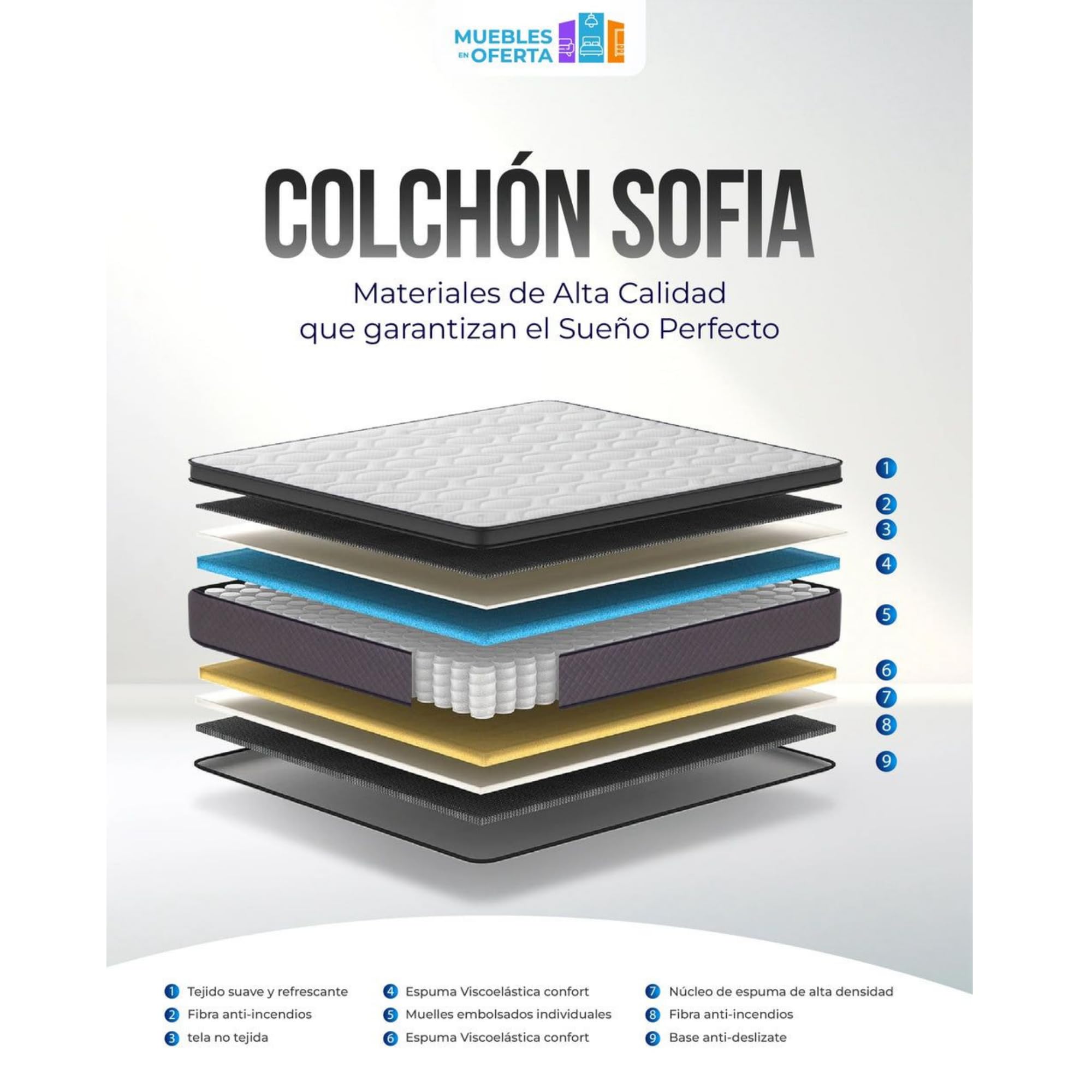 Colchon Viscoelastico 135 x 190 Elite Silver de 30 cm, Gama Alta, Ortopédico Profesional, Colchones 135x190 con Tecnología Fresh y Tratamiento Antiacaros