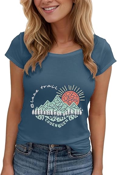 Women's Floral T-Shirts Graphic Loose Tees Sunflower Graphic Summer Short Sleeve Boho Casual Tops