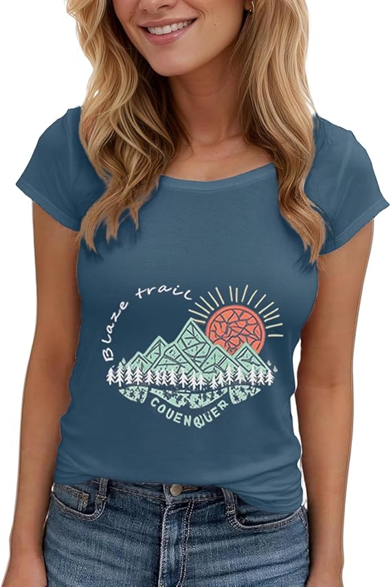 Women's Floral T-Shirts Graphic Loose Tees Sunflower Graphic Summer Short Sleeve Boho Casual Tops