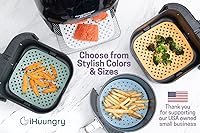 Vista 6 de Forros de silicona para freidora de aire, antiadherentes, fáciles de limpiar, reutilizables, accesorios de 8 pulgadas redondas (paquete de 2) "FUZZY