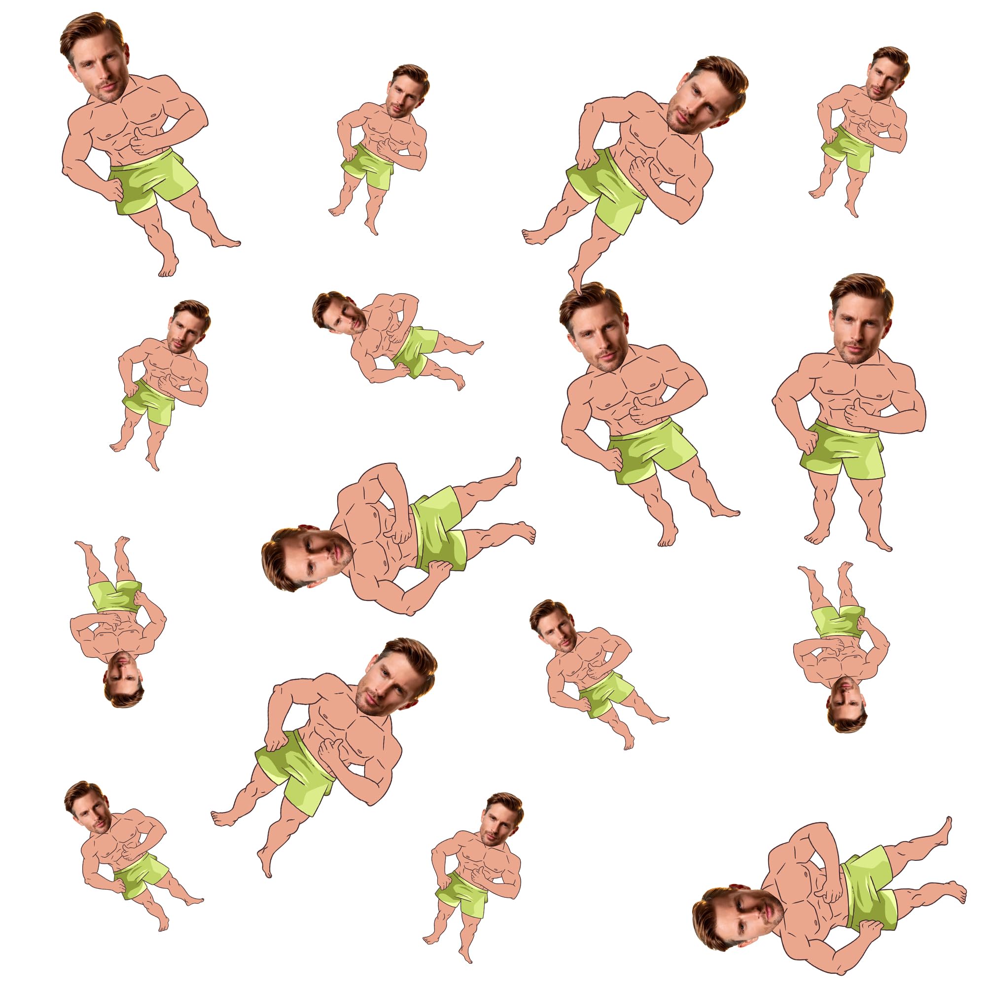 Bleu Reign Personalized Bodybuilder Face Confetti – Custom Photo Cutout Party Decor for Birthdays, Gym Events, Bachelorette Parties