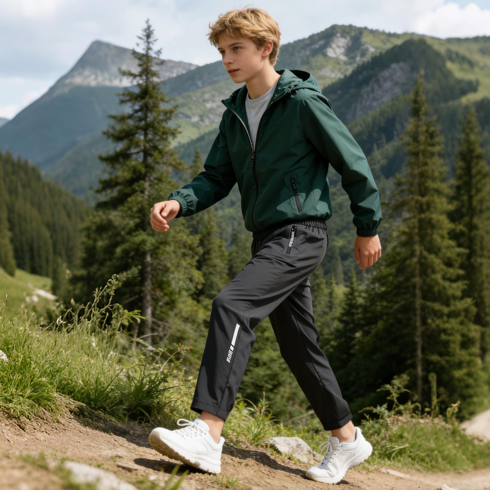 SUKUTU Pantalons légers et Respirants pour Enfants pour Le Printemps et l'été Pantalons de Sport pour Enfants