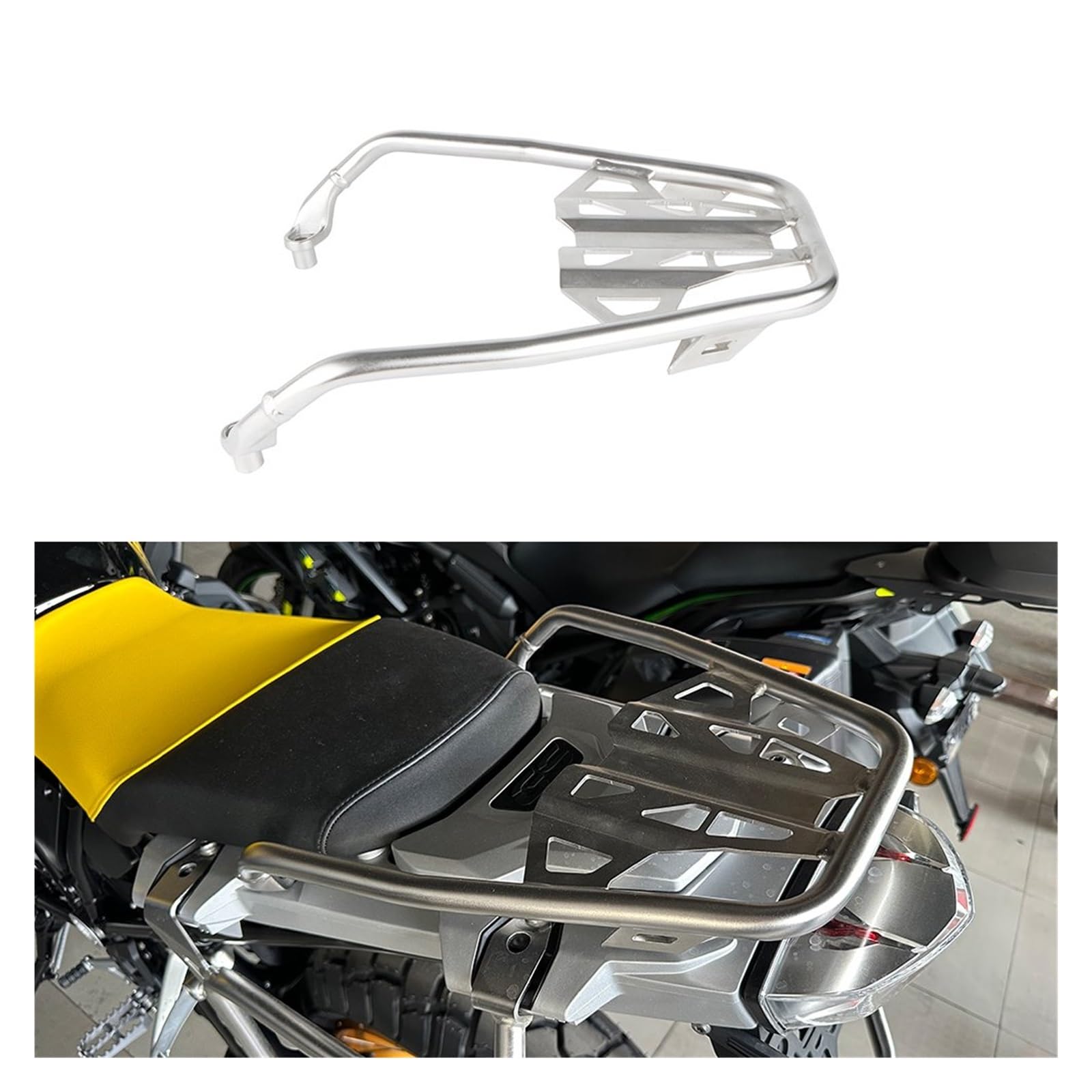 Bagagerek Achter Voor BMW Voor R1250 GS Voor R1250GS Voor Advenutre 2018-2023 Achterbankgedeelte Afdekplaat En Rek Duozit Bagage Rails Afdekking Motorfiets Bagagerek(Zilver