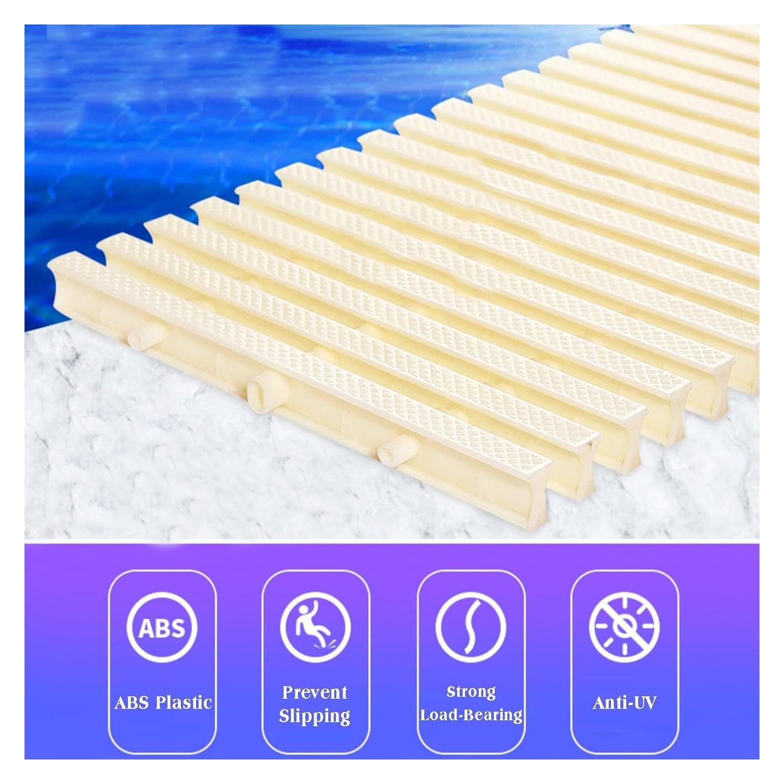 Rejillas para Piscinas, Rejilla de Drenaje Duradera para Piscinas - Sistema de Drenaje de 3 interfaces, Cubierta de plástico ABS Resistente para entradas de vehículos, Patios y terrazas (jue