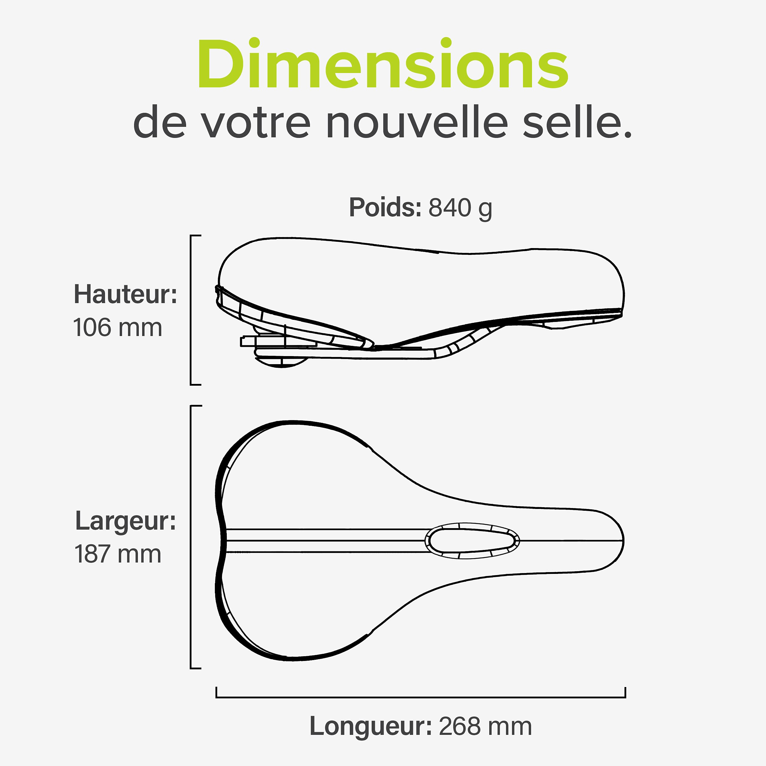 Velmia Selle de vélo - Selle Confortable pour Hommes et Femmes - Concept 3 Zones - siège vélo étanche avec Design Ergonomique