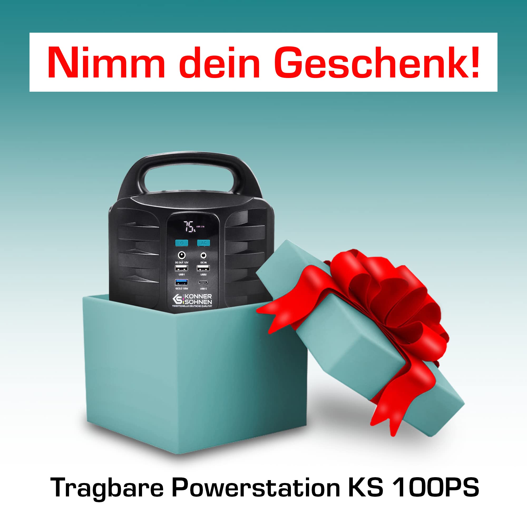 Könner & Söhnen KS 10000E-3 Stromerzeuger, 18 PS 4-Takt Benzinmotor, E-Start, Automatischer Spannungsregler, Anzeige, 1x16A (400V), 1x16A (230V) Generator…