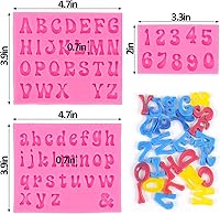 Vista 3 de Mity rain 3 moldes de letras para fresas cubiertas de chocolate, molde de silicona en mayúsculas y minúsculas para hacer dulces, gomitas, galletas