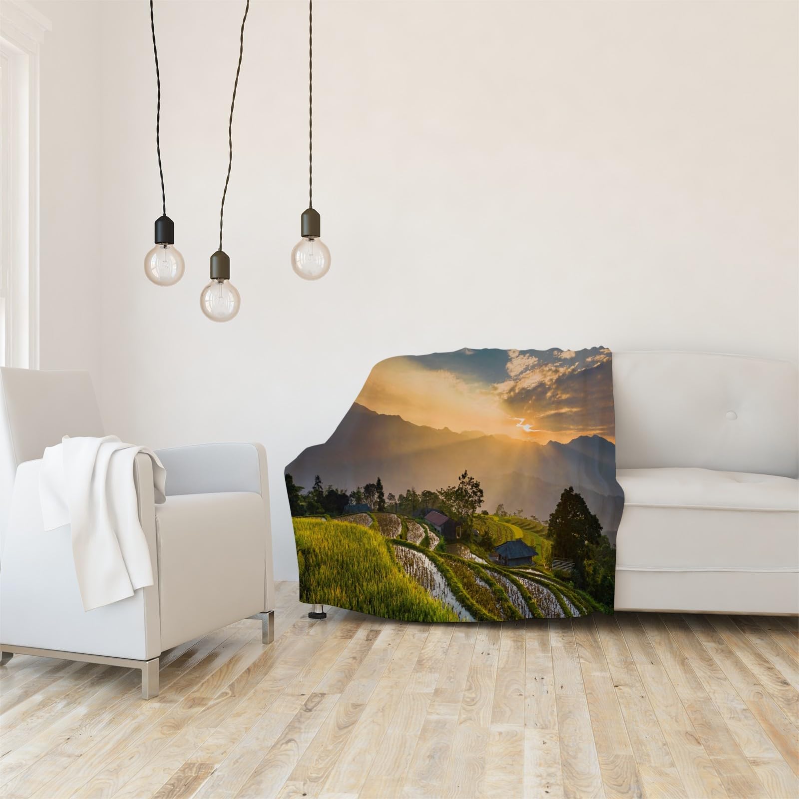 Koc zachód słońca koce na łóżko pojedyncze ciepło miękki koc na sofę, koce flanelowe 180 x 200 cm na wszystkie pory roku