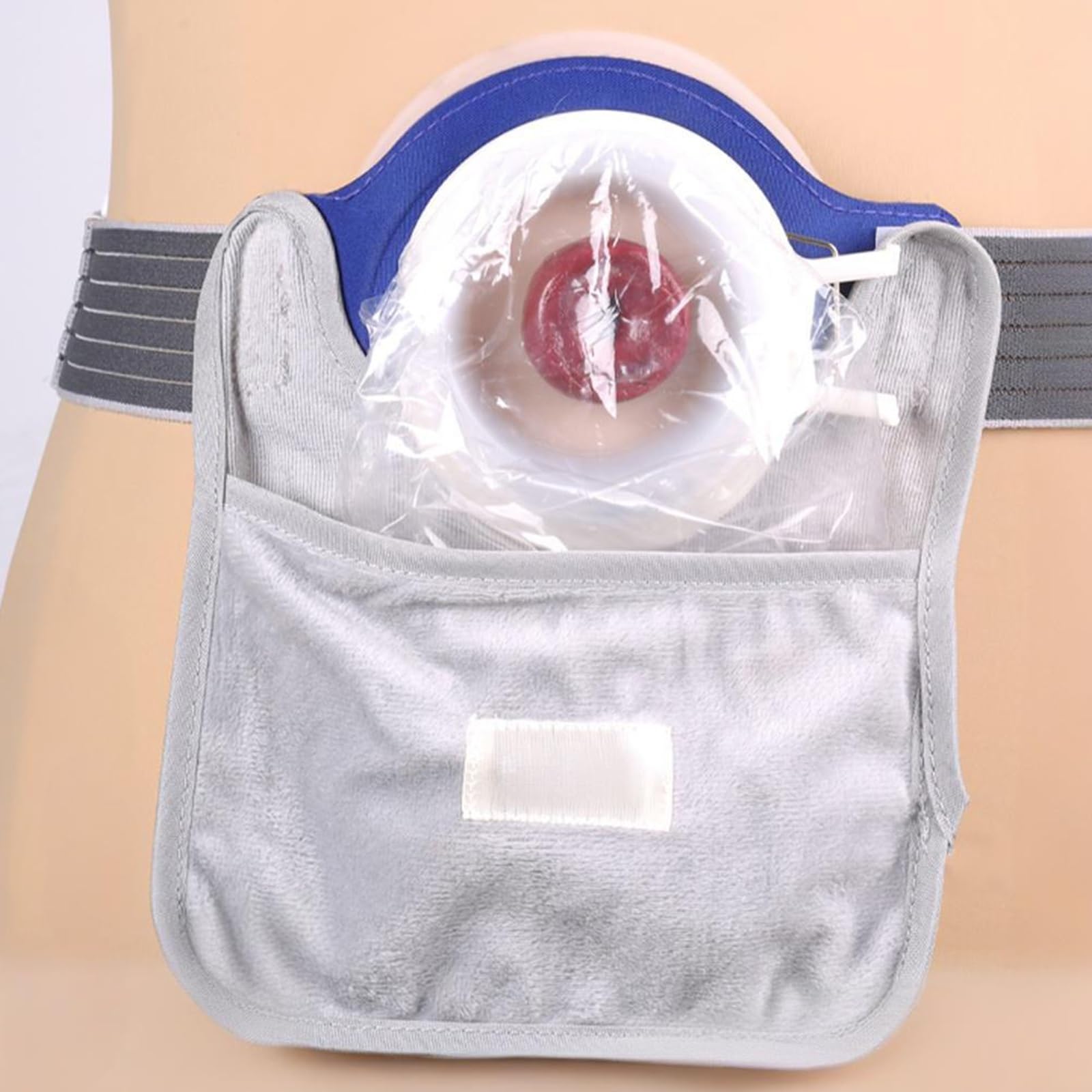 Verstellbarer Stoma Gürtel, Stomagürtel mit 2,5–5 Cm Großen Löchern, Weiche Silikonbasis, Zuschneidbar, Stoma Bandage Zum Schutz Des Stomabeutels(Large)
