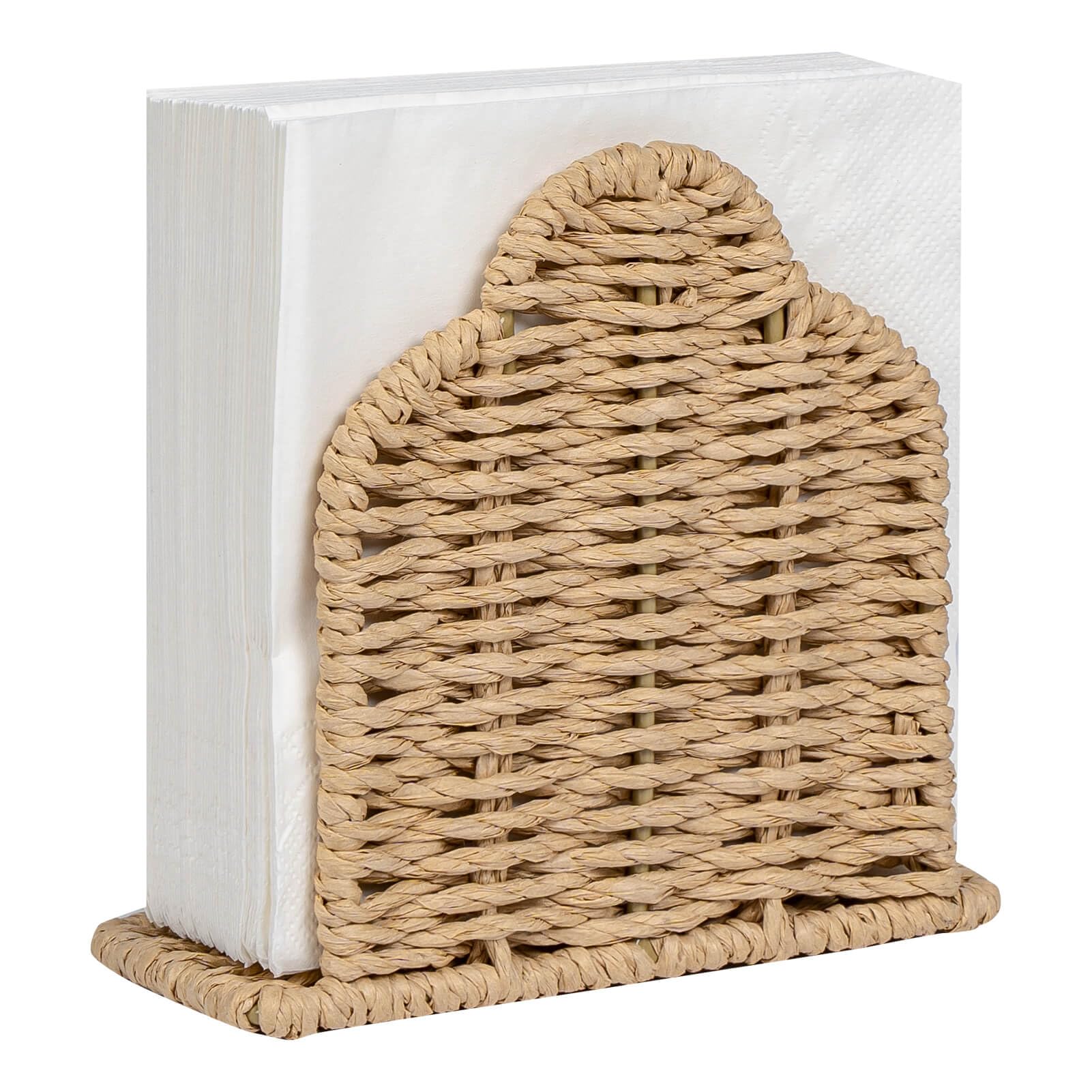CubesLand Servilletero con borde festoneado para decoración de mesa, hogar, granja, dispensador de servilletas de cuerda de papel para comedor, cocina, servilletero de cóctel para fiestas en