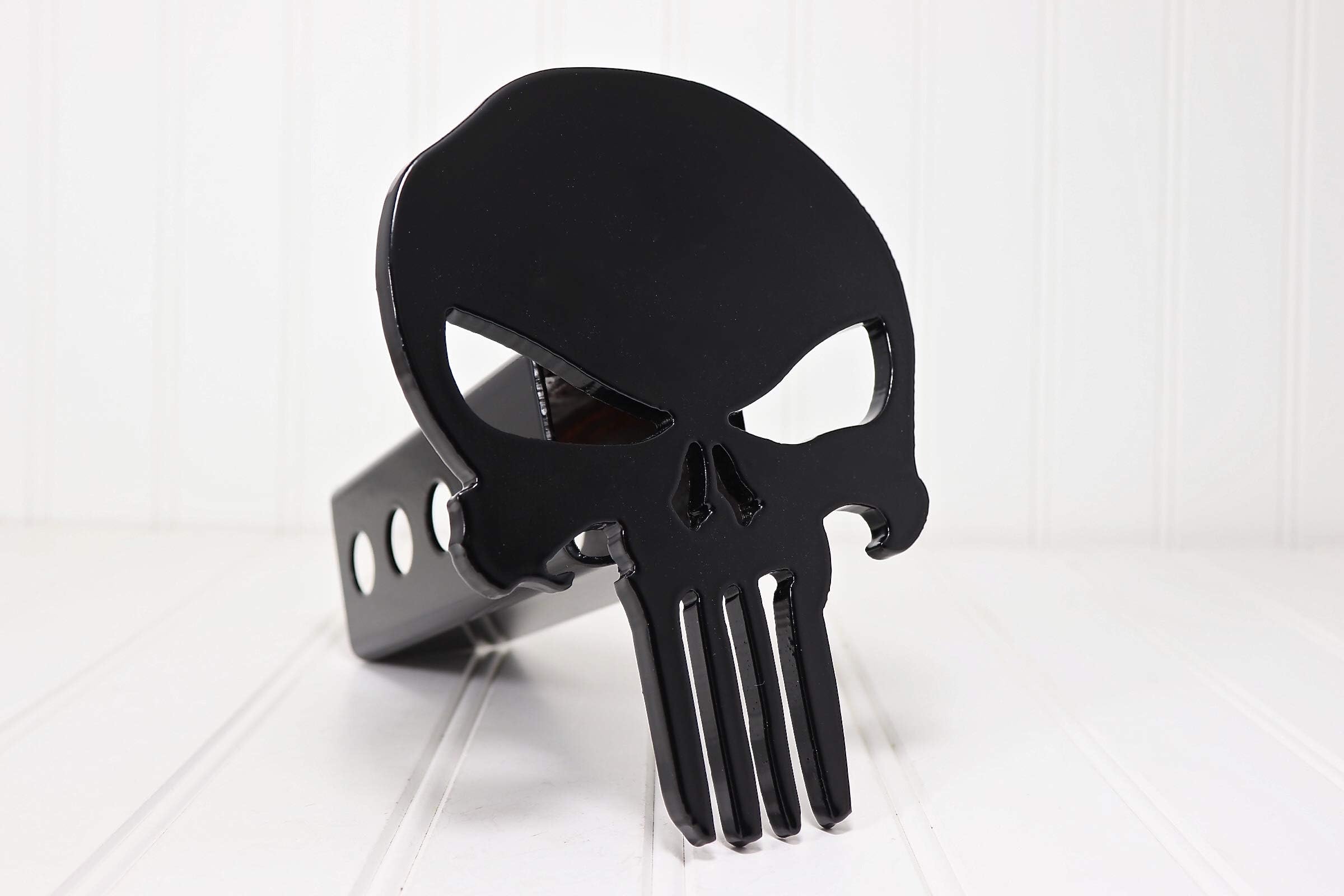 12779-Black Punisher Skull Hitch Cover, 2"