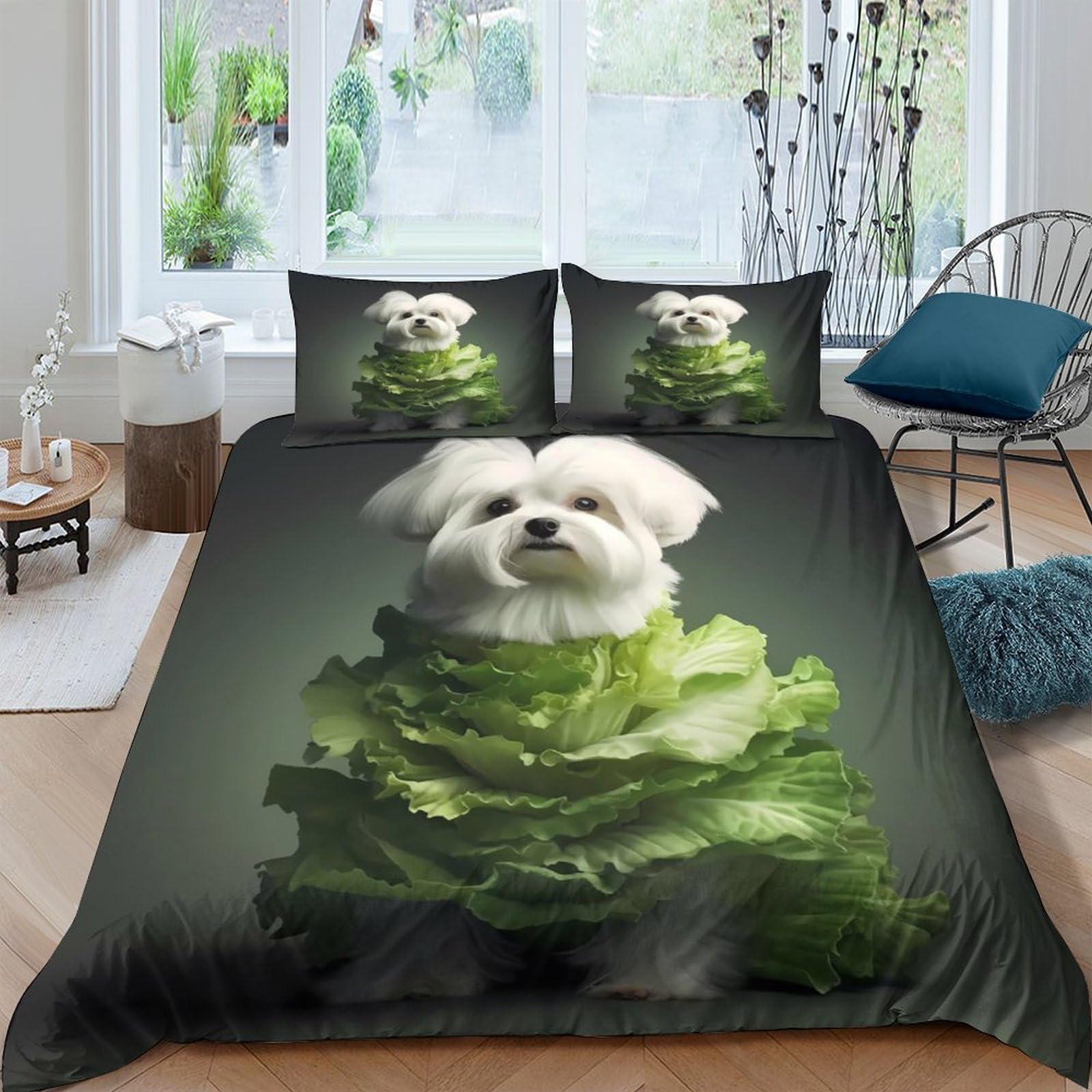 Housse de couette chien mignon 3D pour transformer la chambre en un cocon doux et ludique