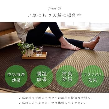 【訳あり特価品】　い草のラグマット（約191×250㎝）　国産 ござ 畳 上敷 国産 い草ラグ 約191×250cm【約3畳】 本間3帖 抗菌 防臭ござ