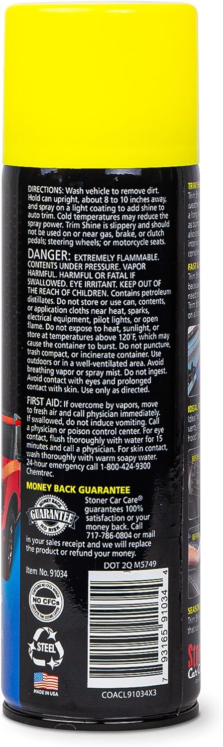 Stoner Car Care 91034-6PK Trim Shine – Black Trim and Plastic Restorer for Cars – Vinyl and Plastic Trim Protectant Coating for Interior and Exterior Use – Fast-Drying No Sling – 12 oz (Pack of 6) - Image 3