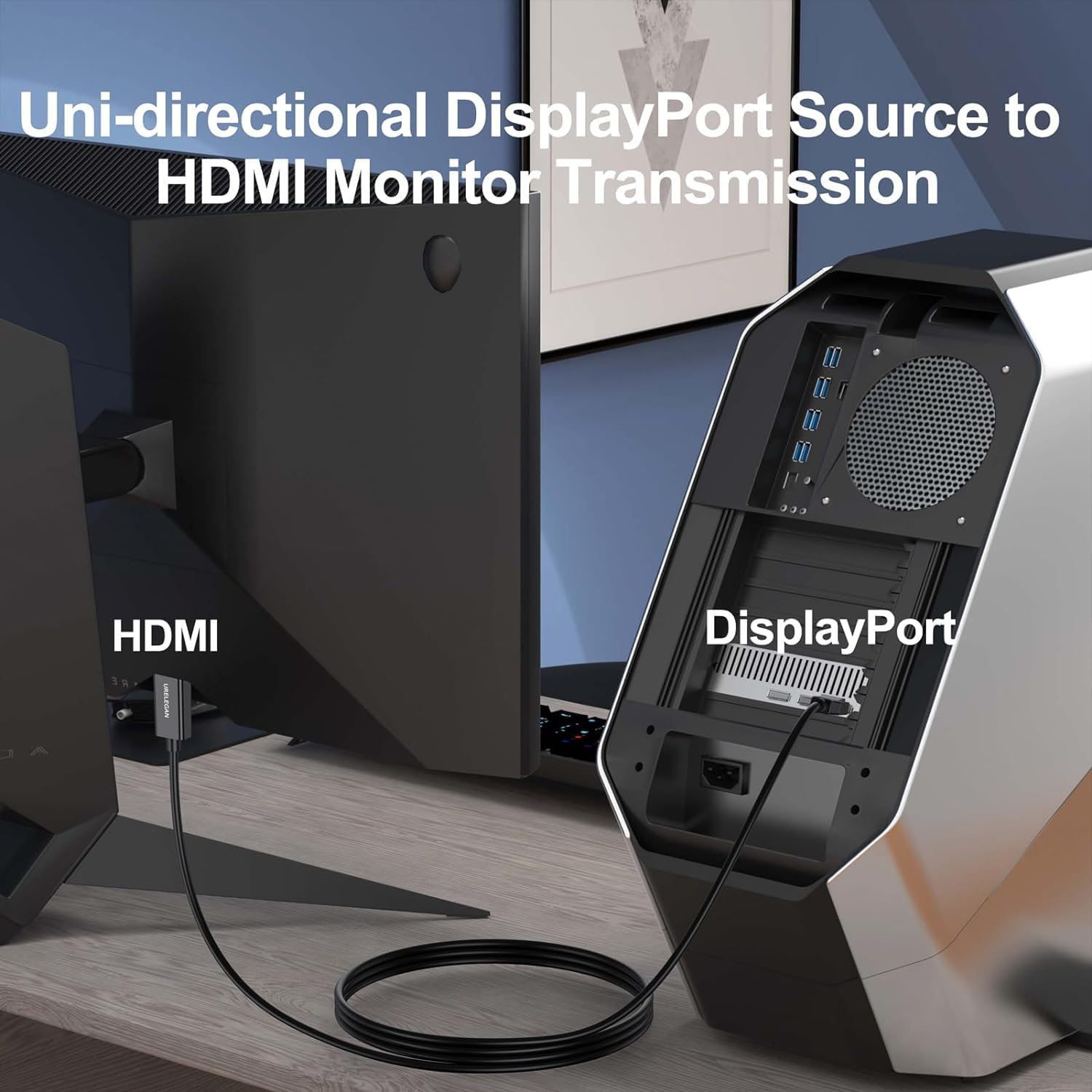 Cavo da DisplayPort a HDMI, confezione da 5 pezzi, da DisplayPort 4K a HDMI, cavo unidirezionale DP a HDMI per Dell, monitor, proiettore, desktop, AMD, Lenovo, HP, ThinkPad e altri