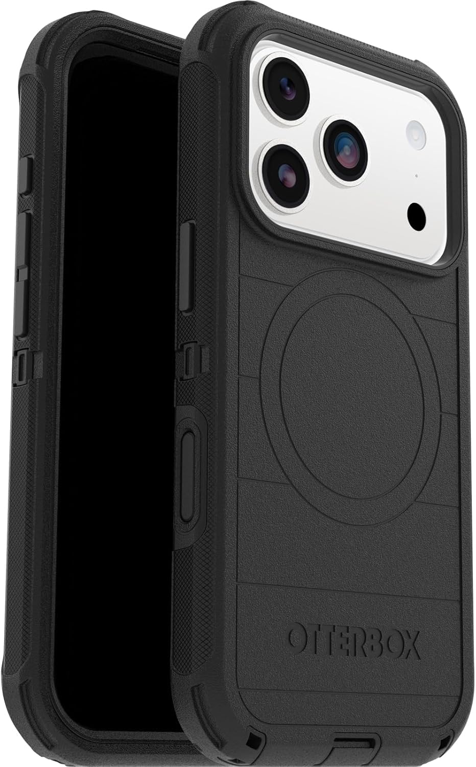OtterBox Defender Series Pro MagSafe funda para iPhone 17 Pro, Testada 7x con estándares Militares anticaídas, Negro + OtterBox Glass Protector de Pantalla de Cristal Templado para iPhone 17 Pro