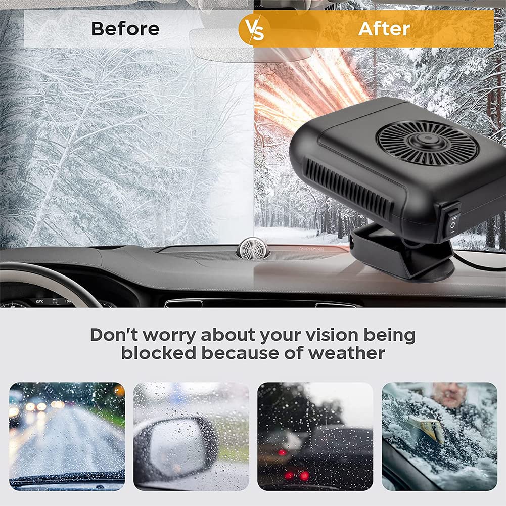 Chauffage De Voiture Portable 12 V 150 W, Dégivreur, Noir Et Orange