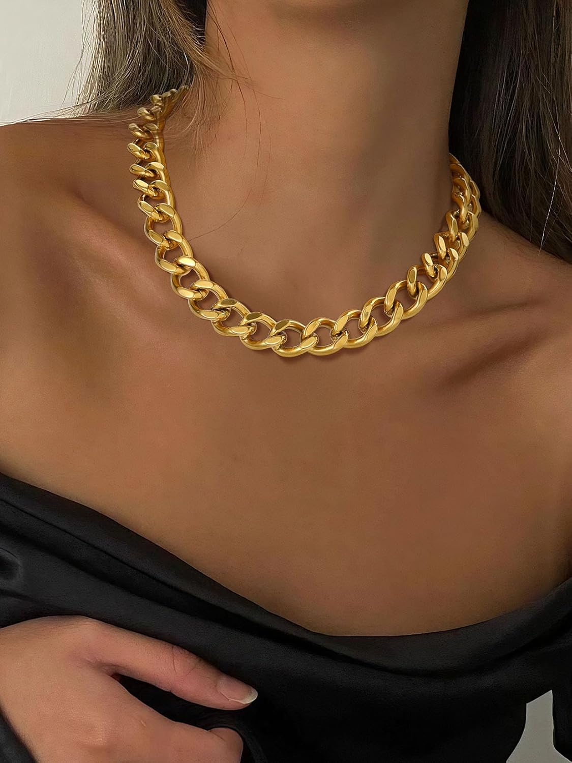 ChainsPro Cuban Link Chain for Women,Stainless Steel Chunky Necklace Silver/Gold Plated Thick Chain Choker, 12/16/20 mm Width,18" and 20" Punk Hip Hop Trendy Non Tarnish Jewelry Gifts - Image 8