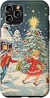 Vista 27 de iPhone 16 Vintage 1950s Nostalgia Christmas Snowflakes Christmas Tree Case
