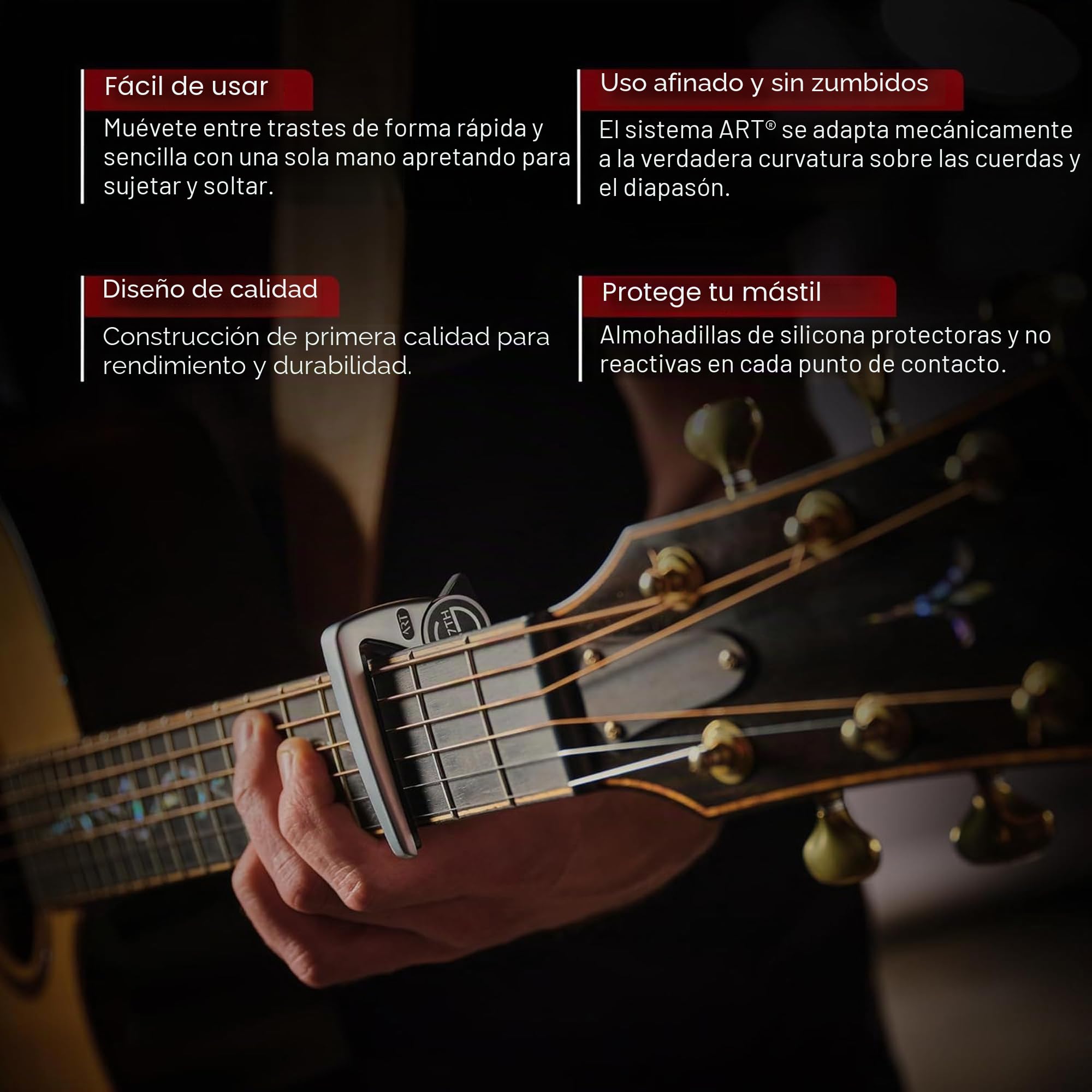 G7th Performance 3 Capo Guitarra Plata – Control de Tensión Revolucionario – Tecnología de Radio Adaptativo (ART) – El Capo de Guitarra Galardonado – Diseñado en el Reino Unido